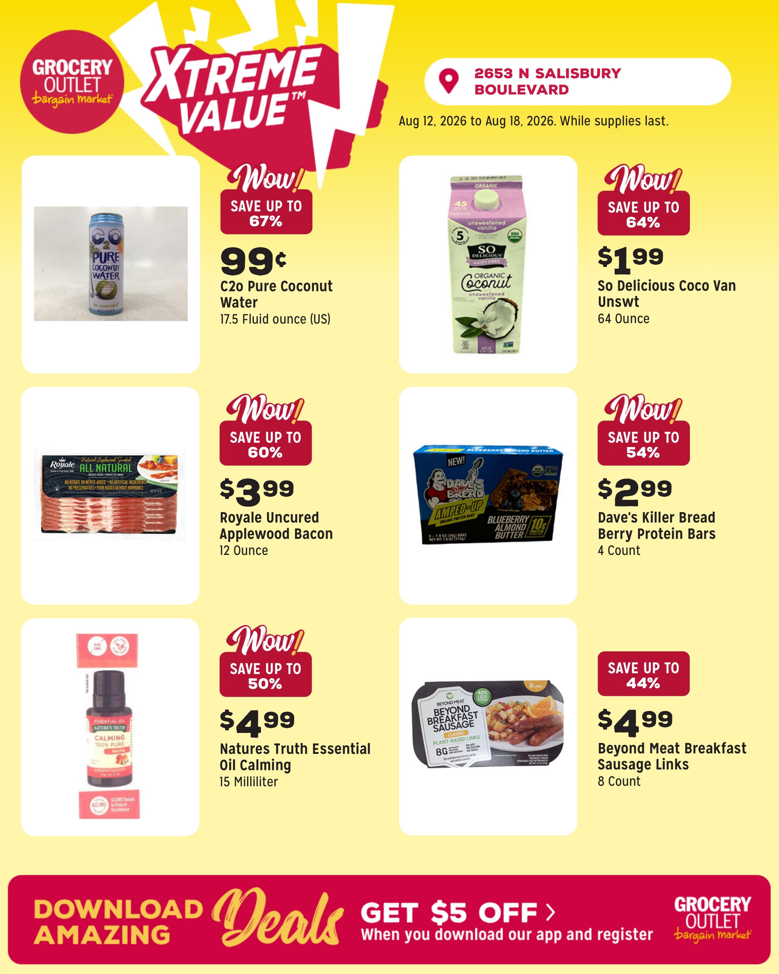 Grocery Outlet (Salisbury–Horntown Area, MD–VA) Weekly Ad August 12 - 18, 2026