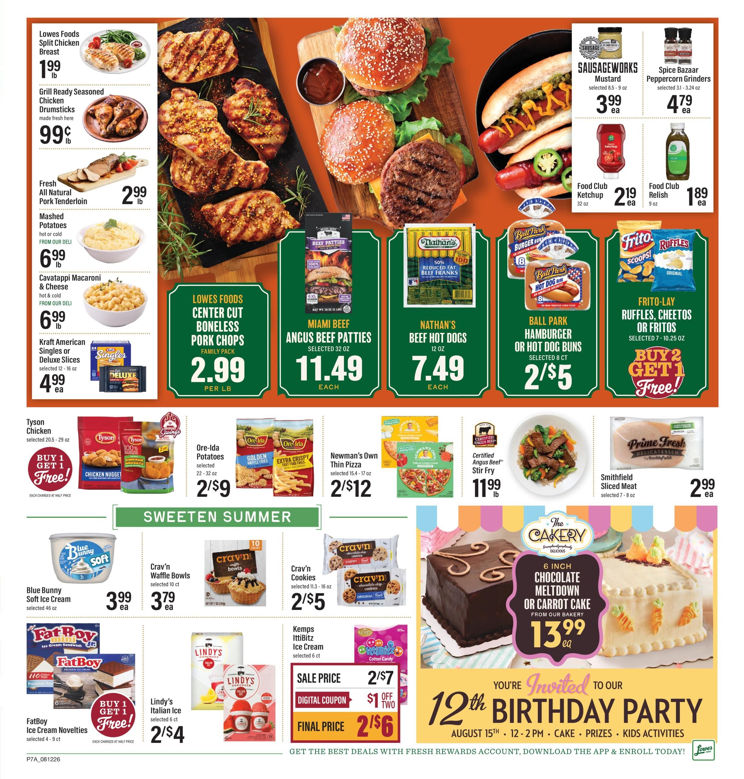 Lowes Foods (NC, SC, TN, VA) Weekly Ad August 12 - 18, 2026