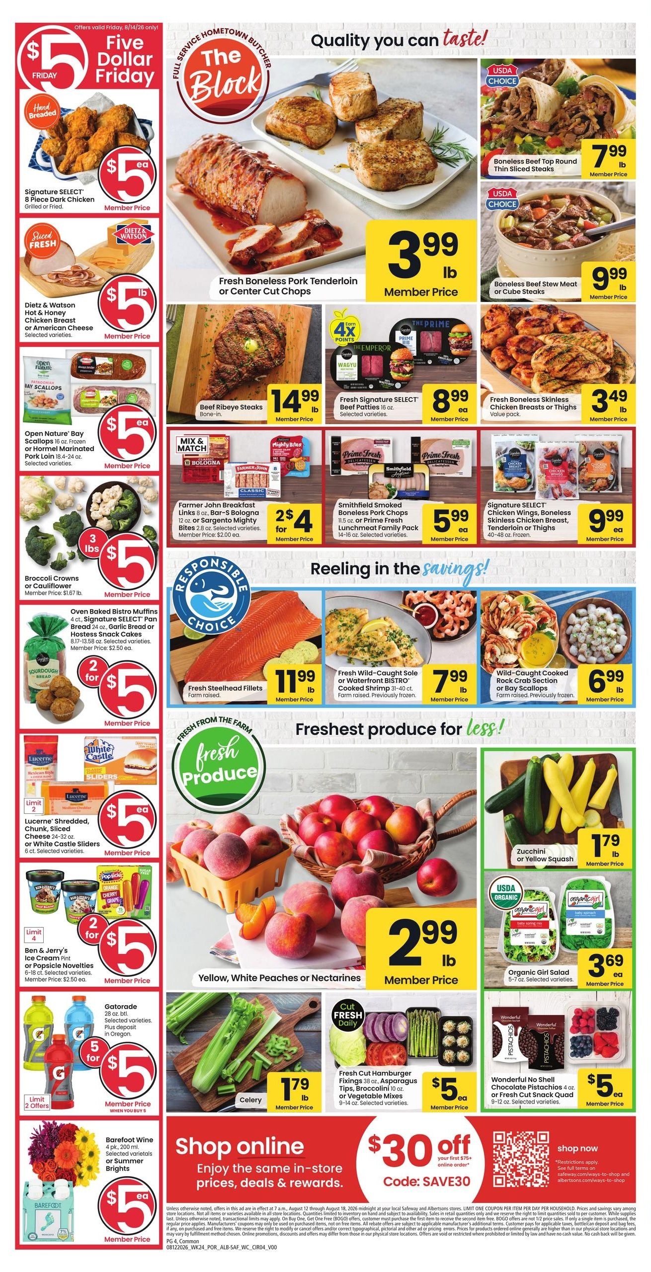 Safeway (Vancouver–Battle Ground Area, WA) Weekly Ad August 12 - 18, 2026