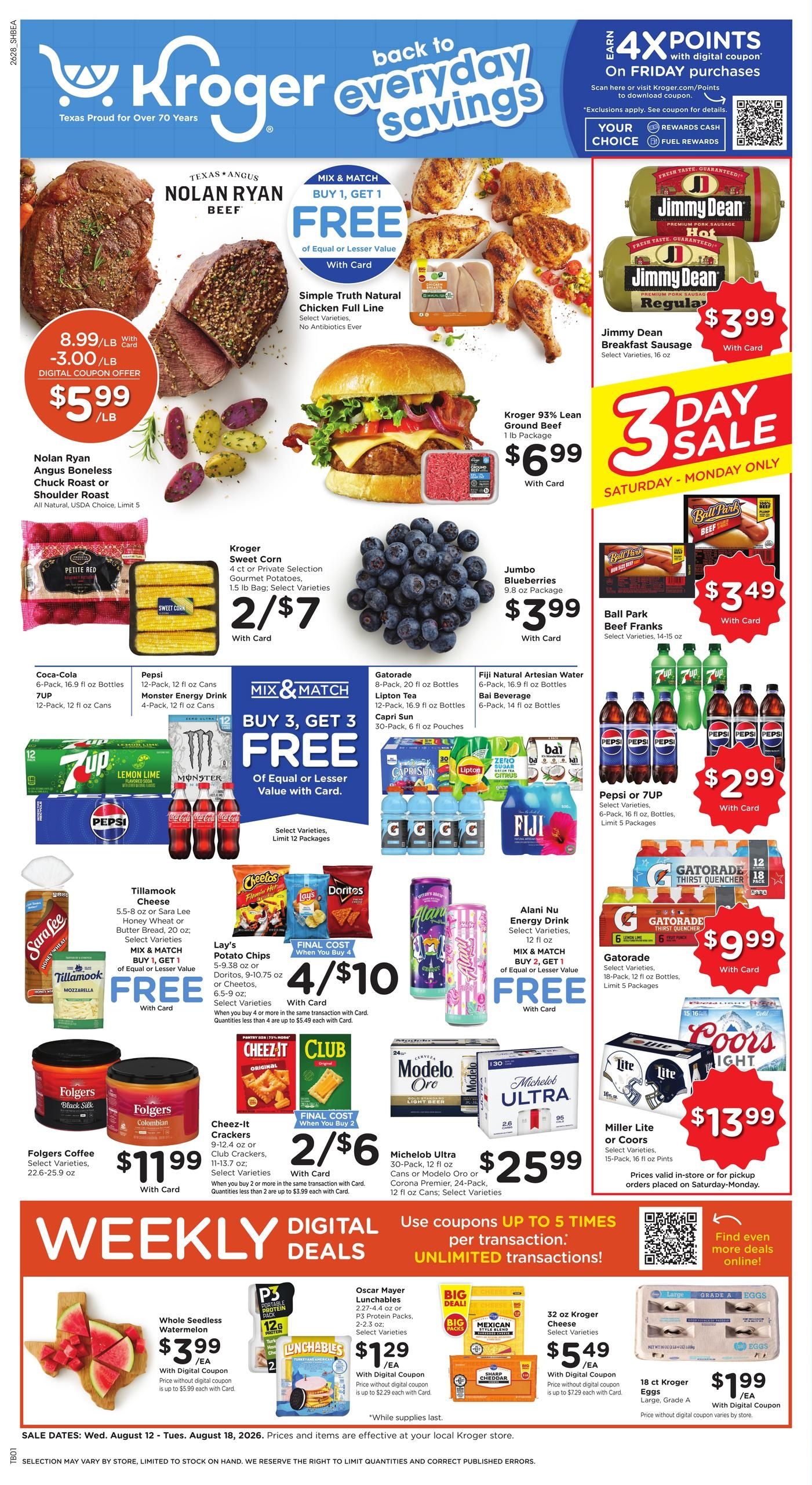 Kroger (Vinton Area, LA) Weekly Ad August 12 - 18, 2026