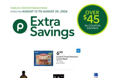 Publix Extra Savings Weekly Ad August 12 - 25, 2026
