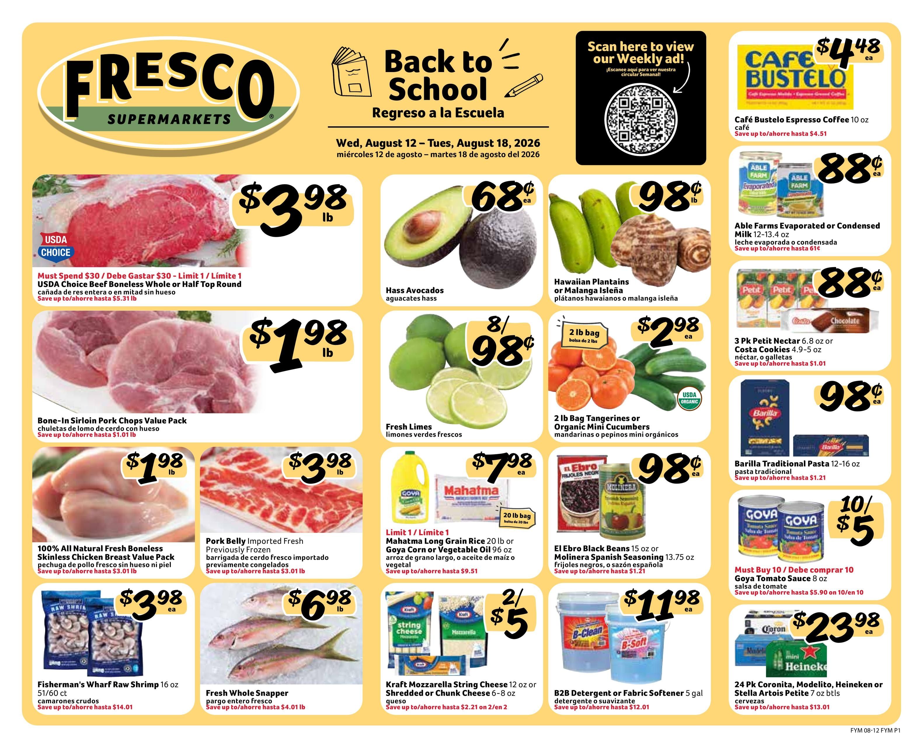 Fresco Y Mas (FL) Weekly Ad August 12 - 18, 2026