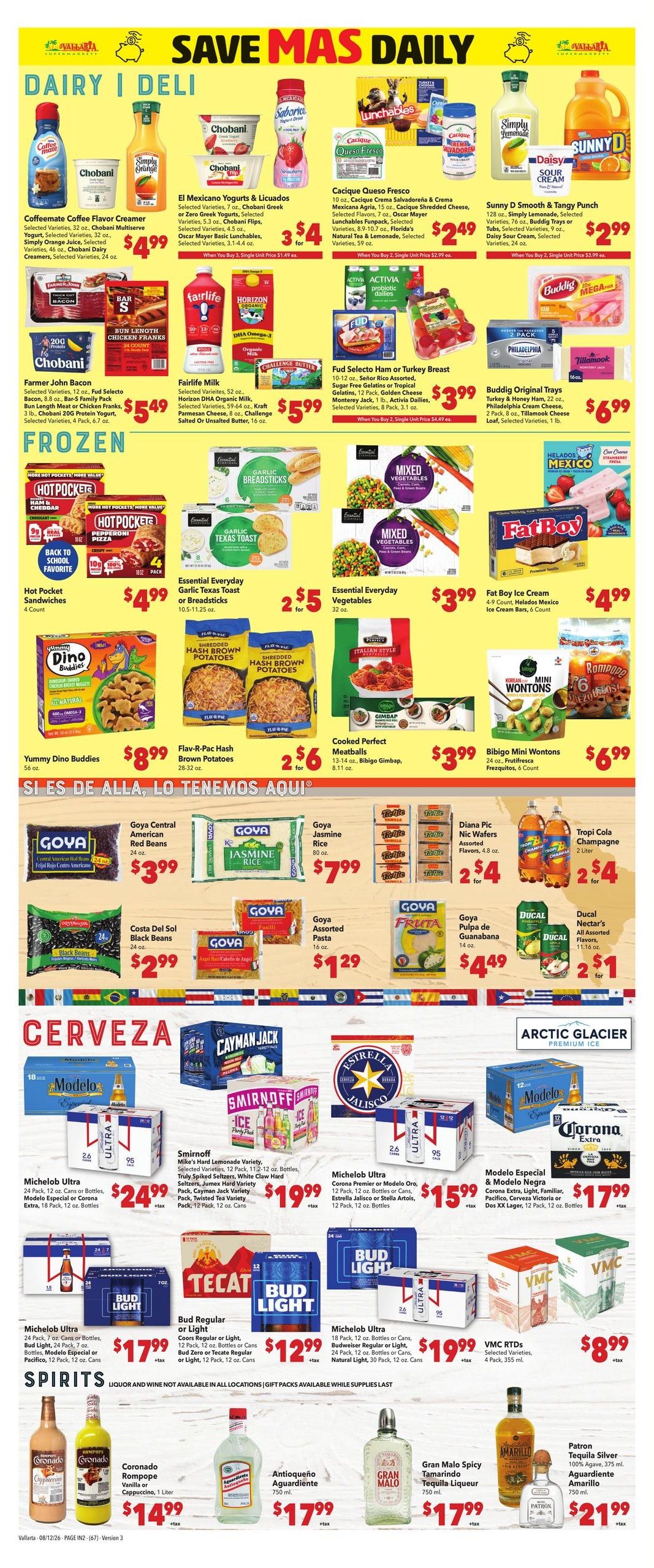 Vallarta Supermarkets (Scottsdale–Phoenix Area, AZ) Grocery Savings Weekly Ad August 12 - 18, 2026