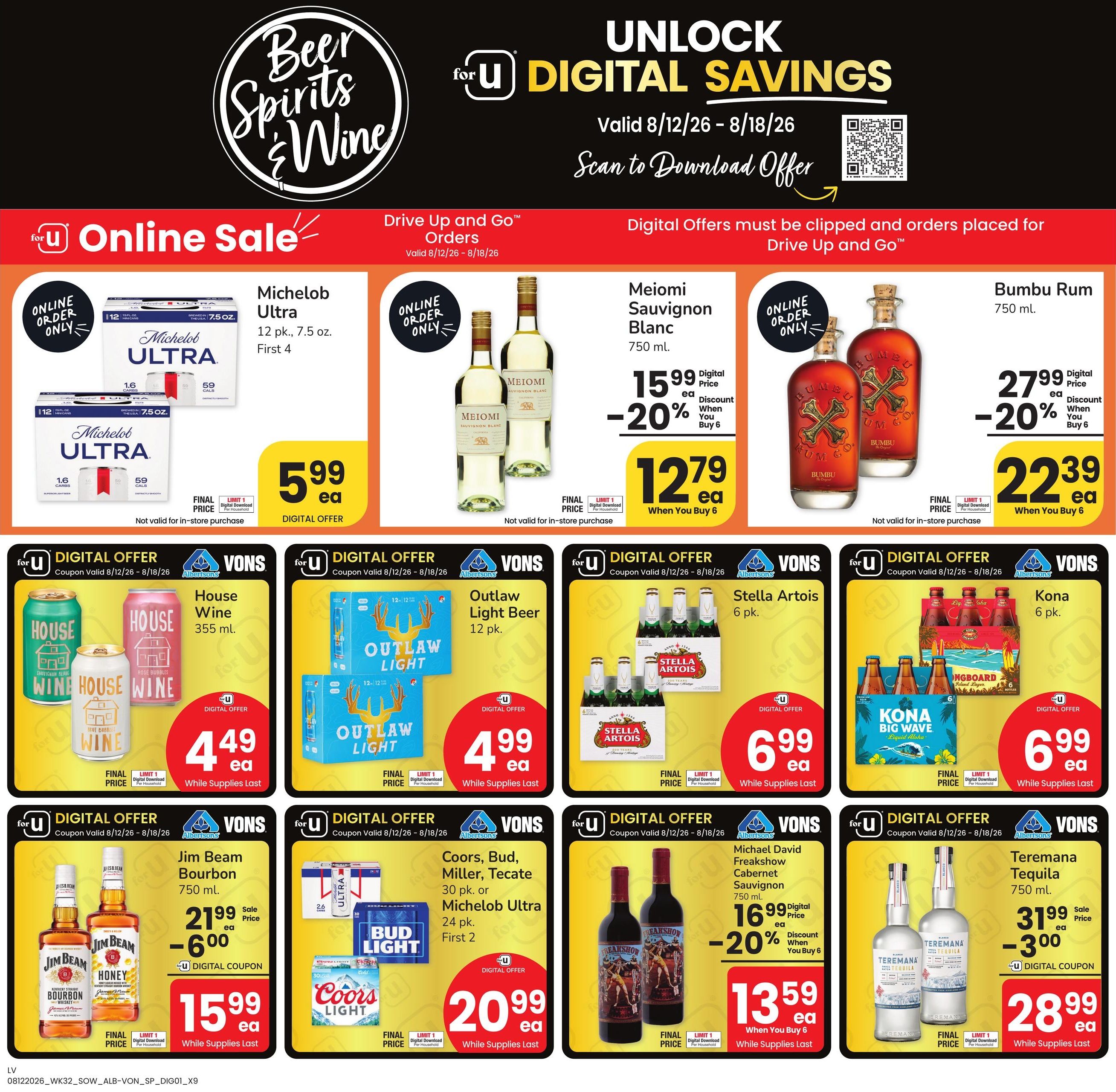 Albertsons (Henderson Area, NV) Weekly Ad August 12 - 18, 2026