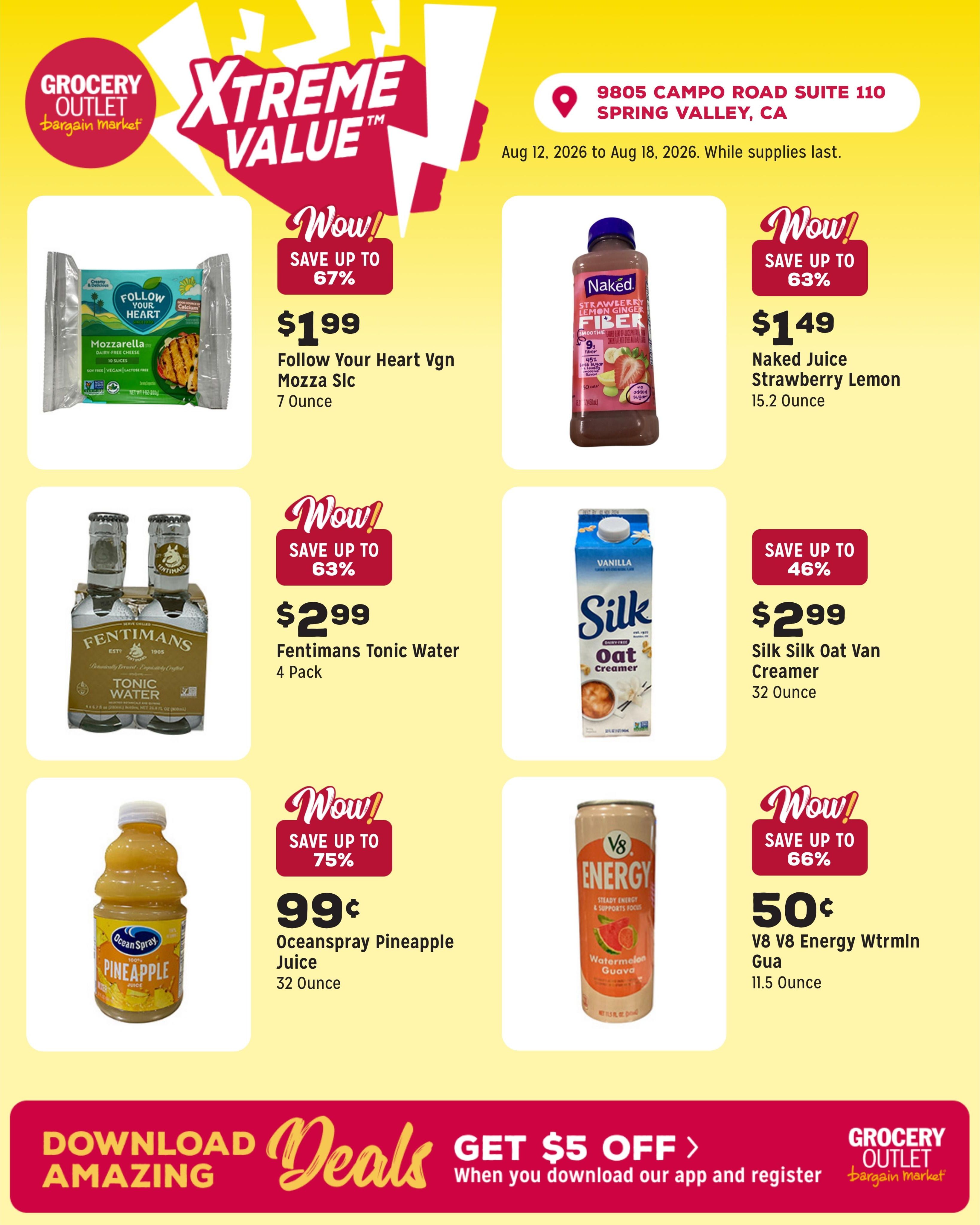 Grocery Outlet (El Cajon–Spring Valley Area, CA) Weekly Ad August 12 - 18, 2026