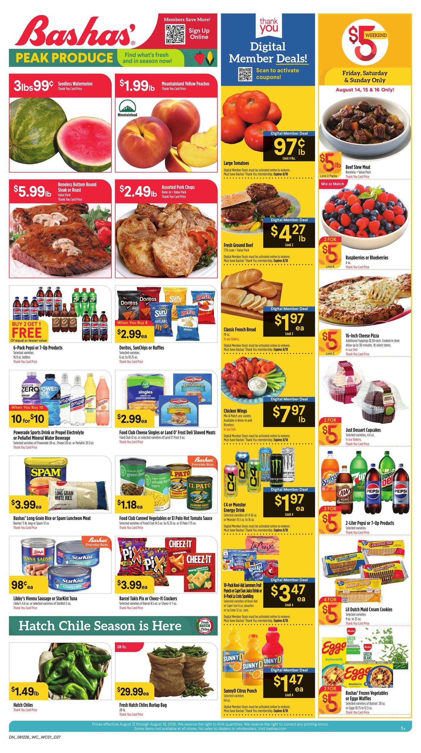 Bashas' (Globe-Show Low Area, AZ) Weekly Ad August 12 - 18, 2026