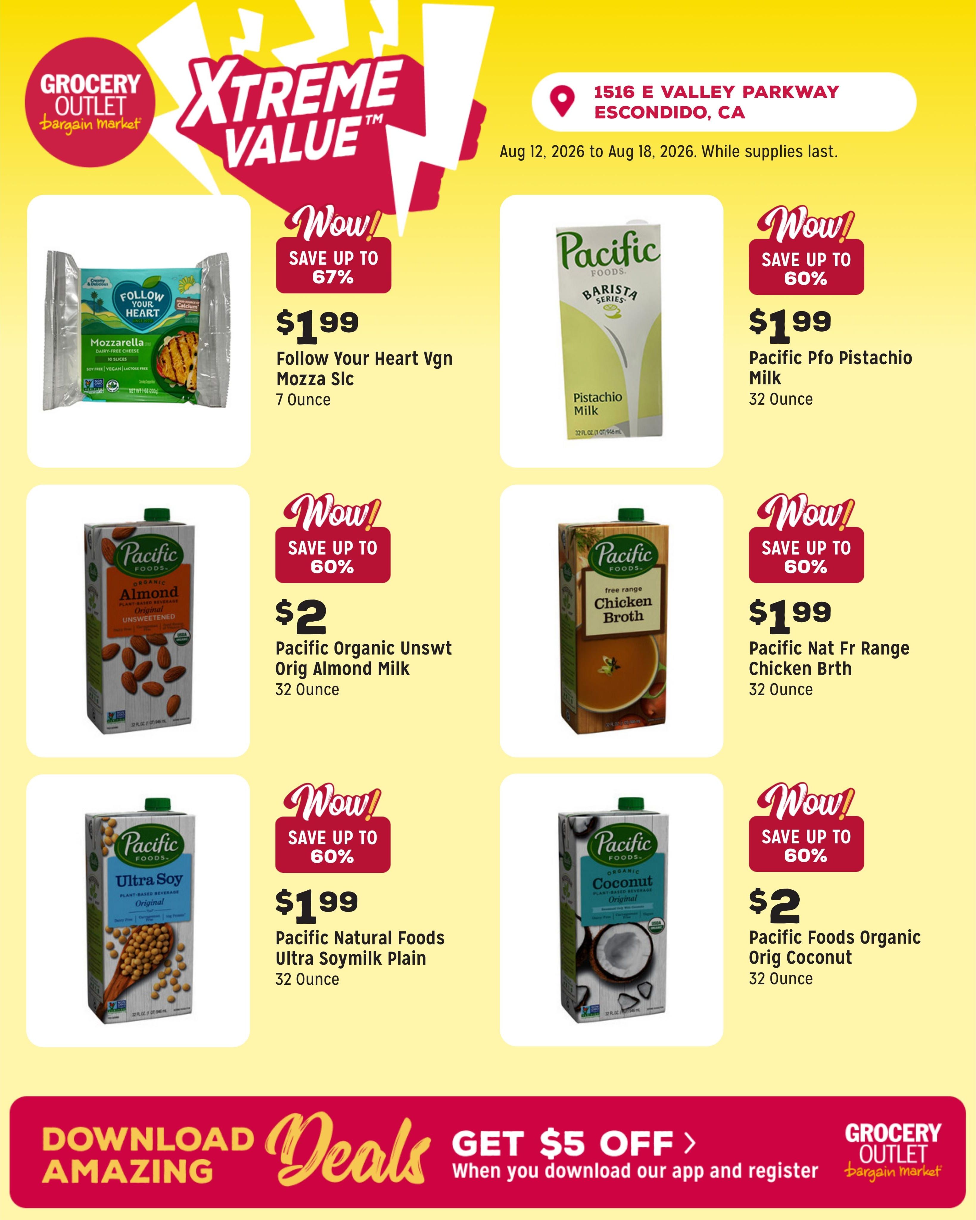 Grocery Outlet (Escondido–Valley Center Area, CA) Weekly Ad August 12 - 18, 2026