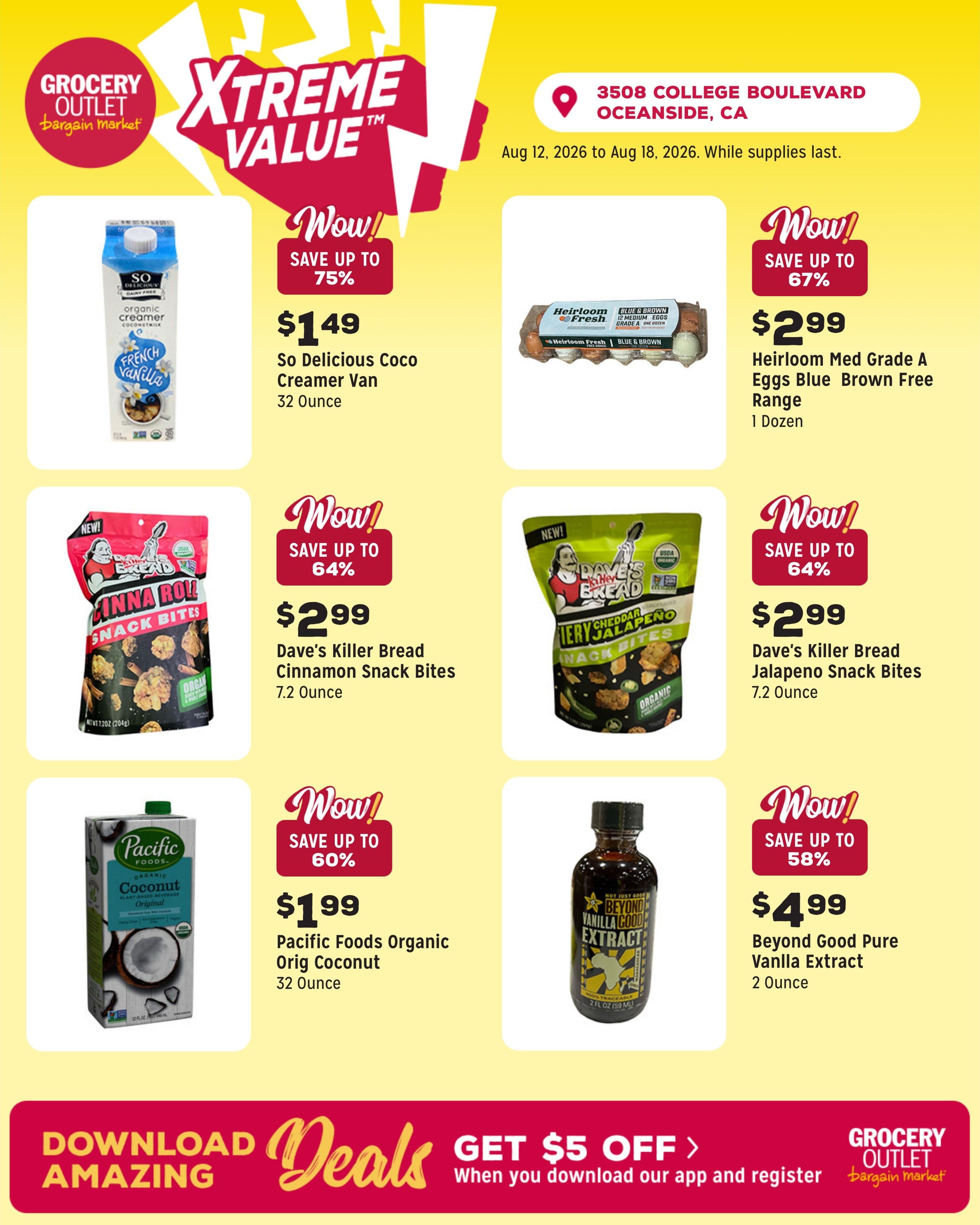 Grocery Outlet (Carlsbad–Oceanside Area, CA) Weekly Ad August 12 - 18, 2026