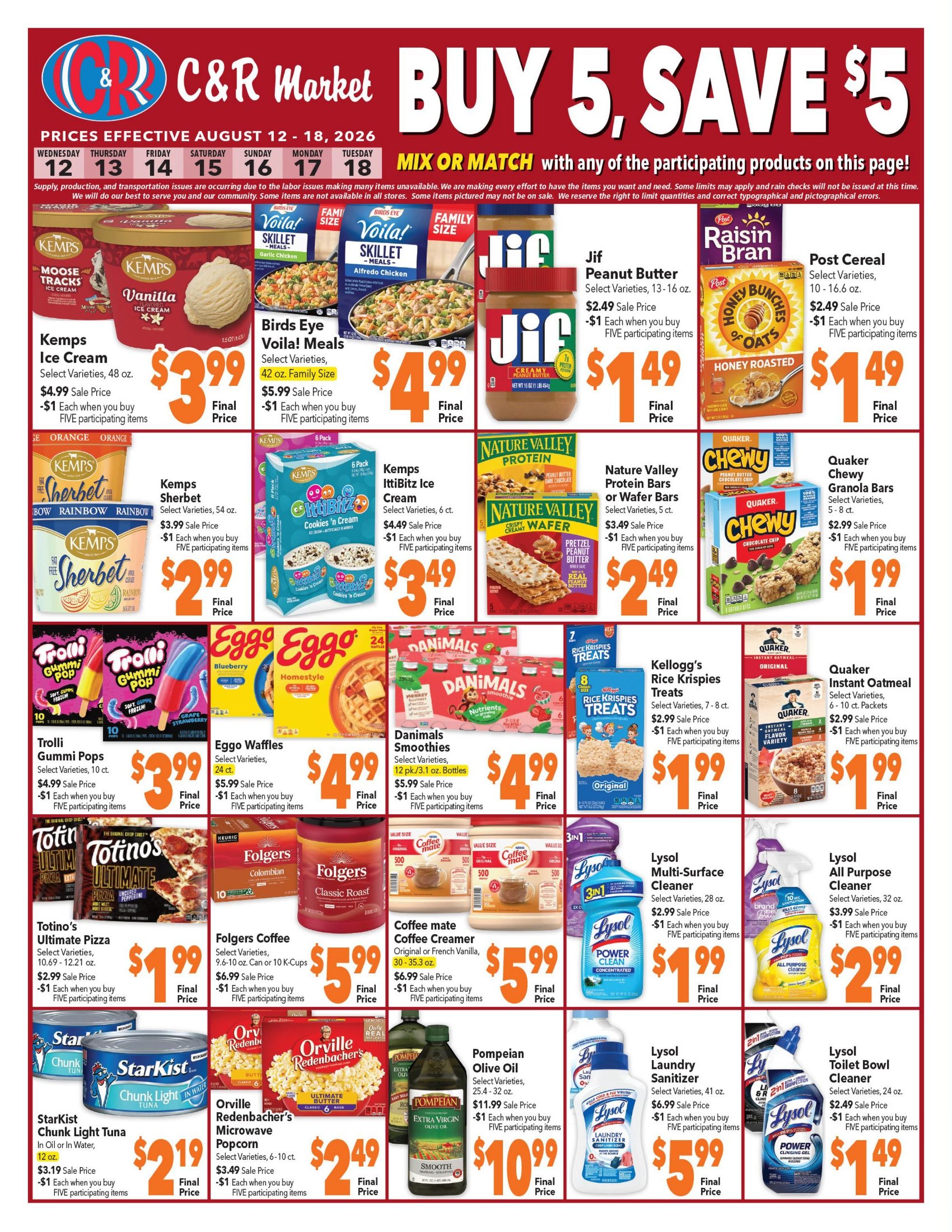 C&R Supermarkets Weekly Ad August 12 - 18, 2026
