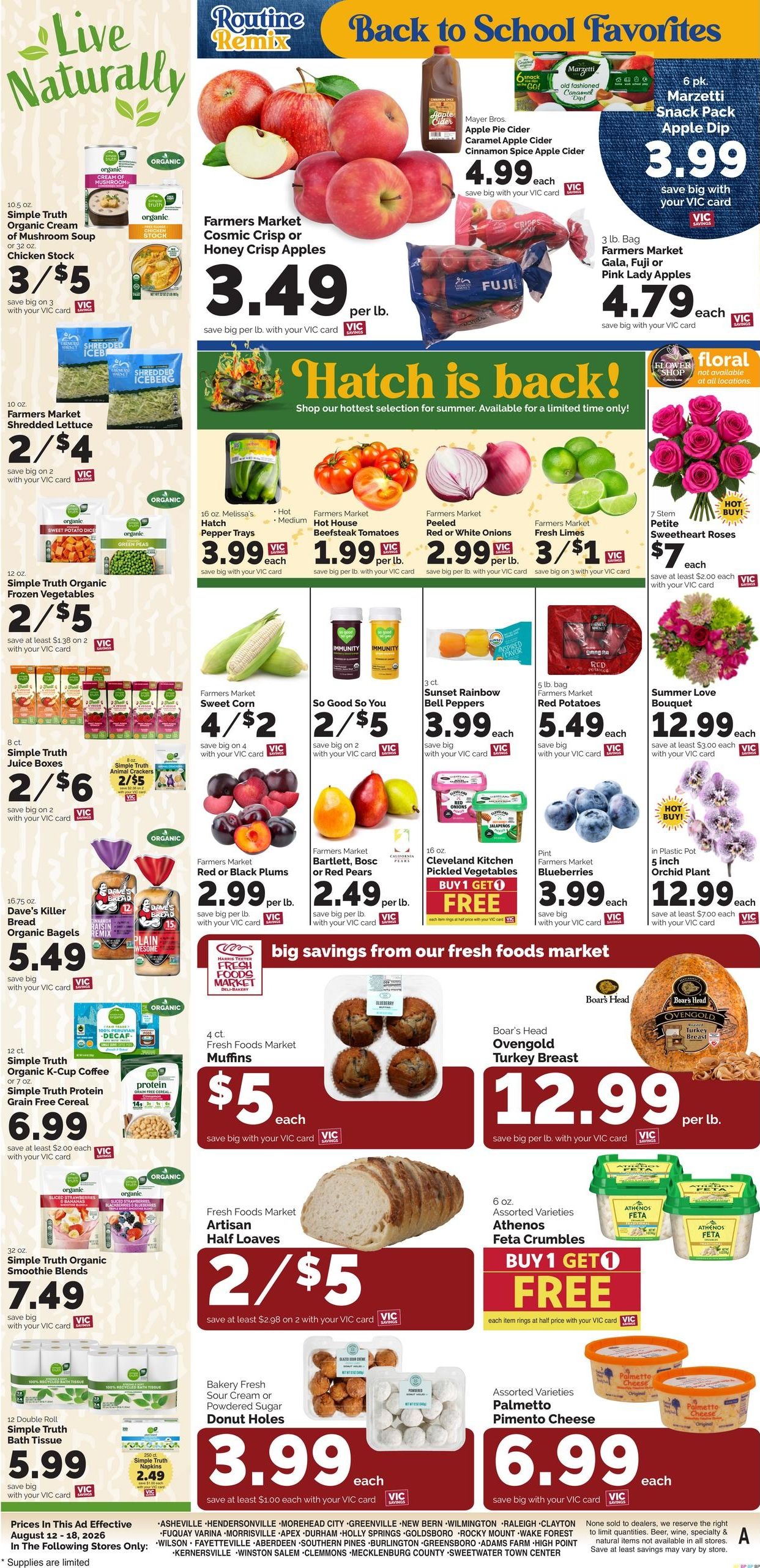 Harris Teeter (Asheville Area, NC) Weekly Ad August 12 - 18, 2026