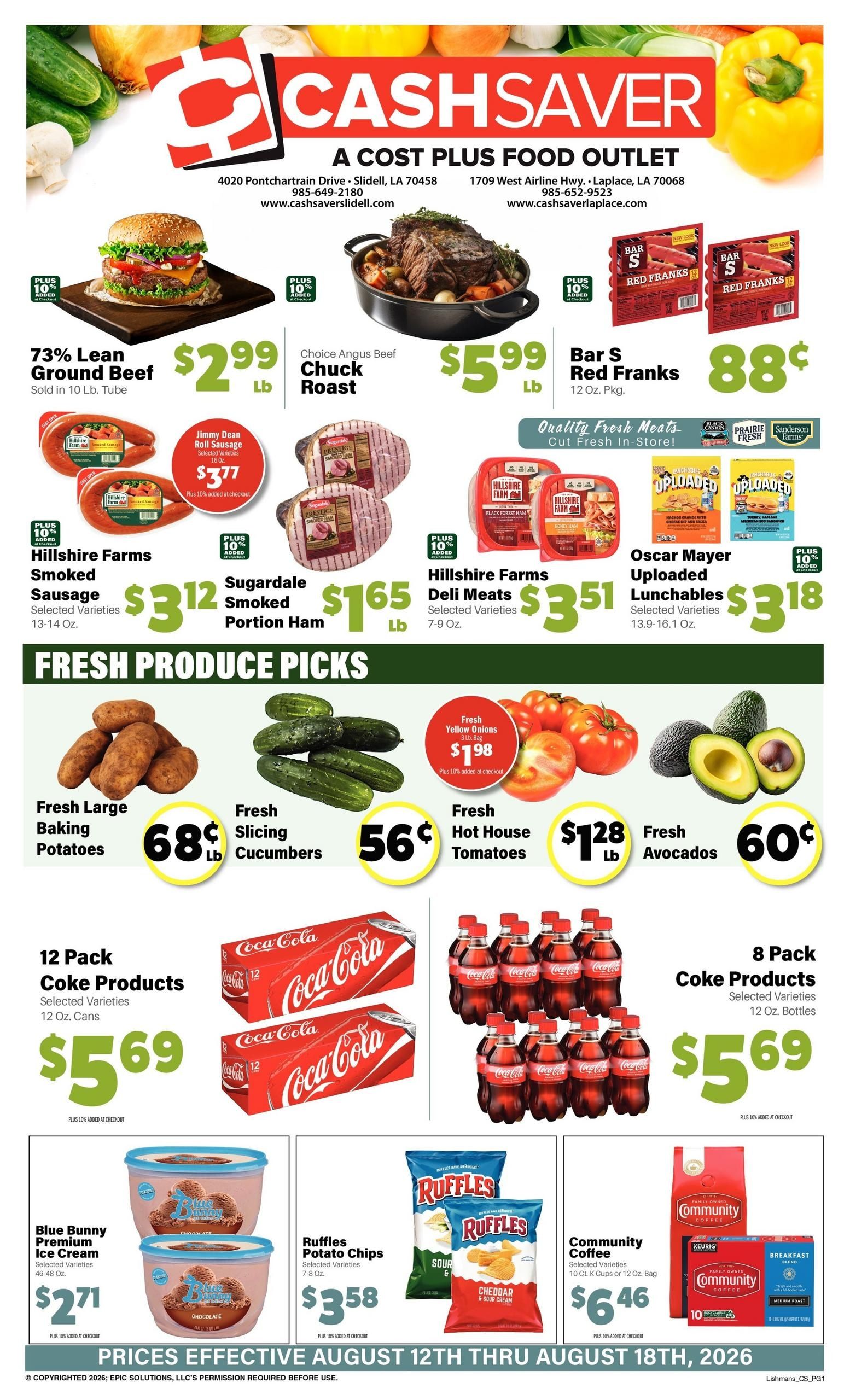 Cash Saver Slidell Weekly Ad August 12 - 18, 2026