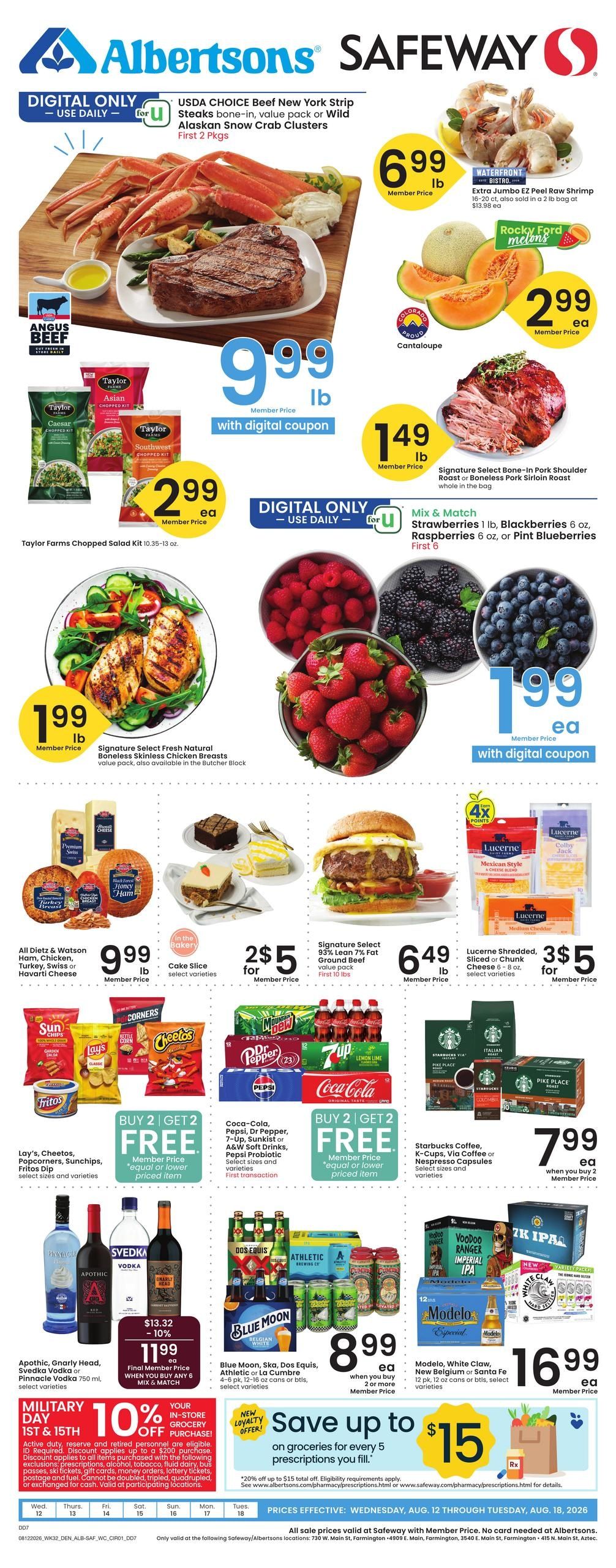 Safeway (Ignacio Area, CO) Weekly Ad August 12 - 18, 2026