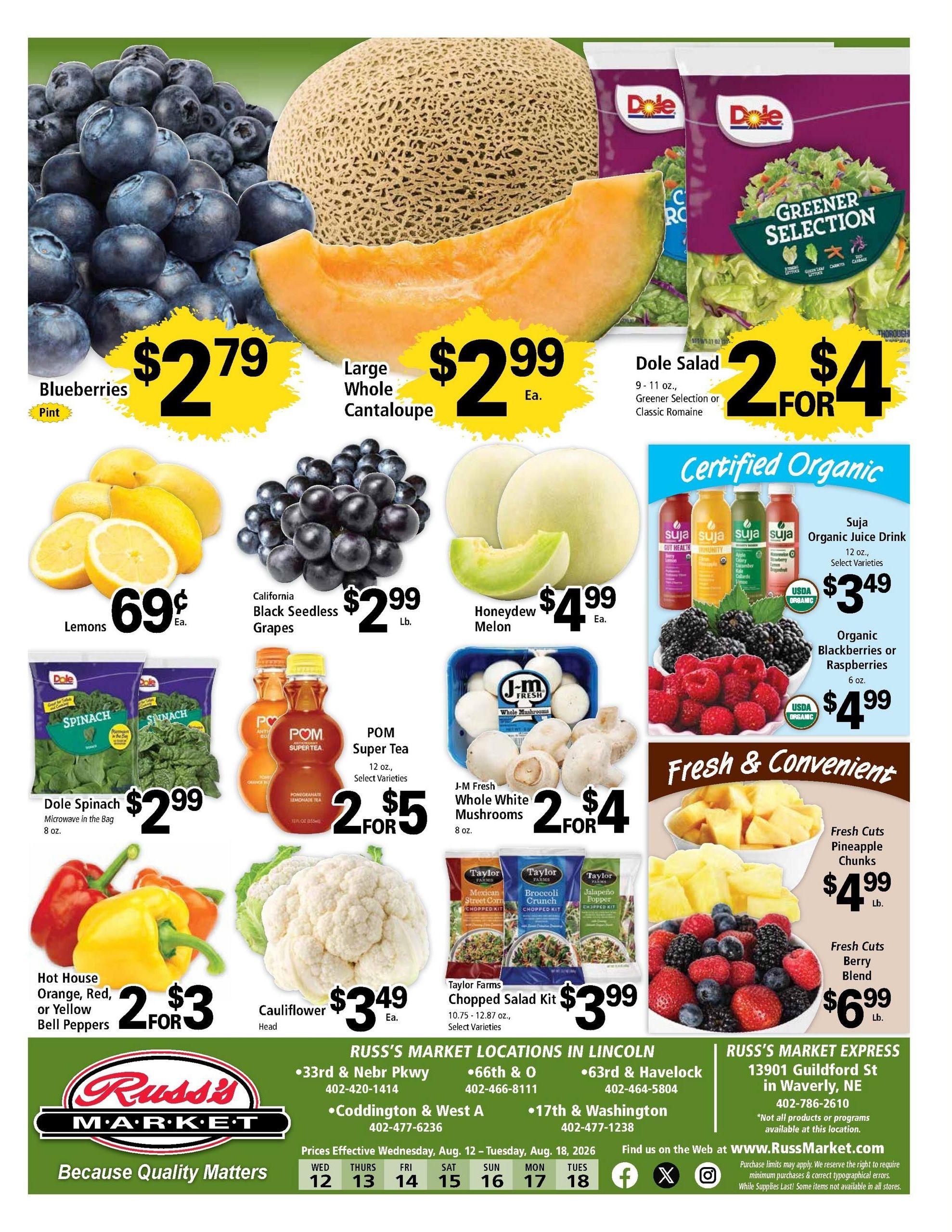 Russ's Market (Lincoln–Sprague Area, NE) Weekly Ad August 12 - 18, 2026