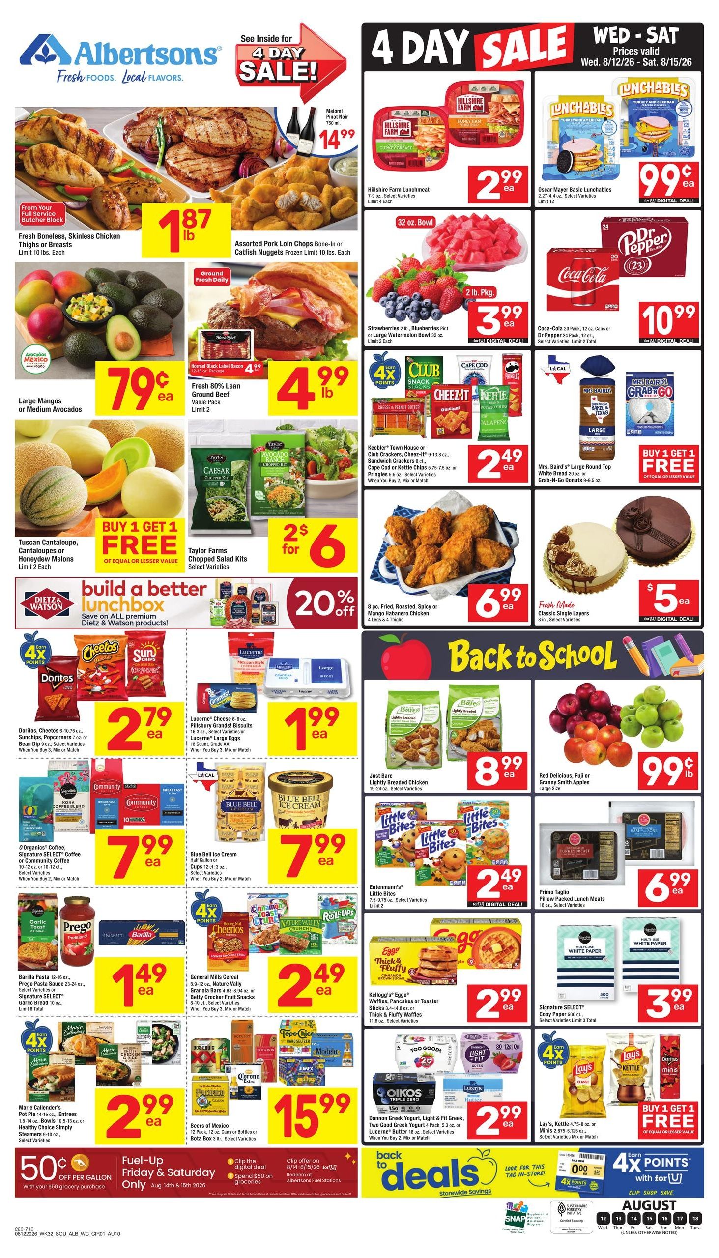 Albertsons (Durant–Calera Area, OK) Weekly Ad August 12 - 18, 2026