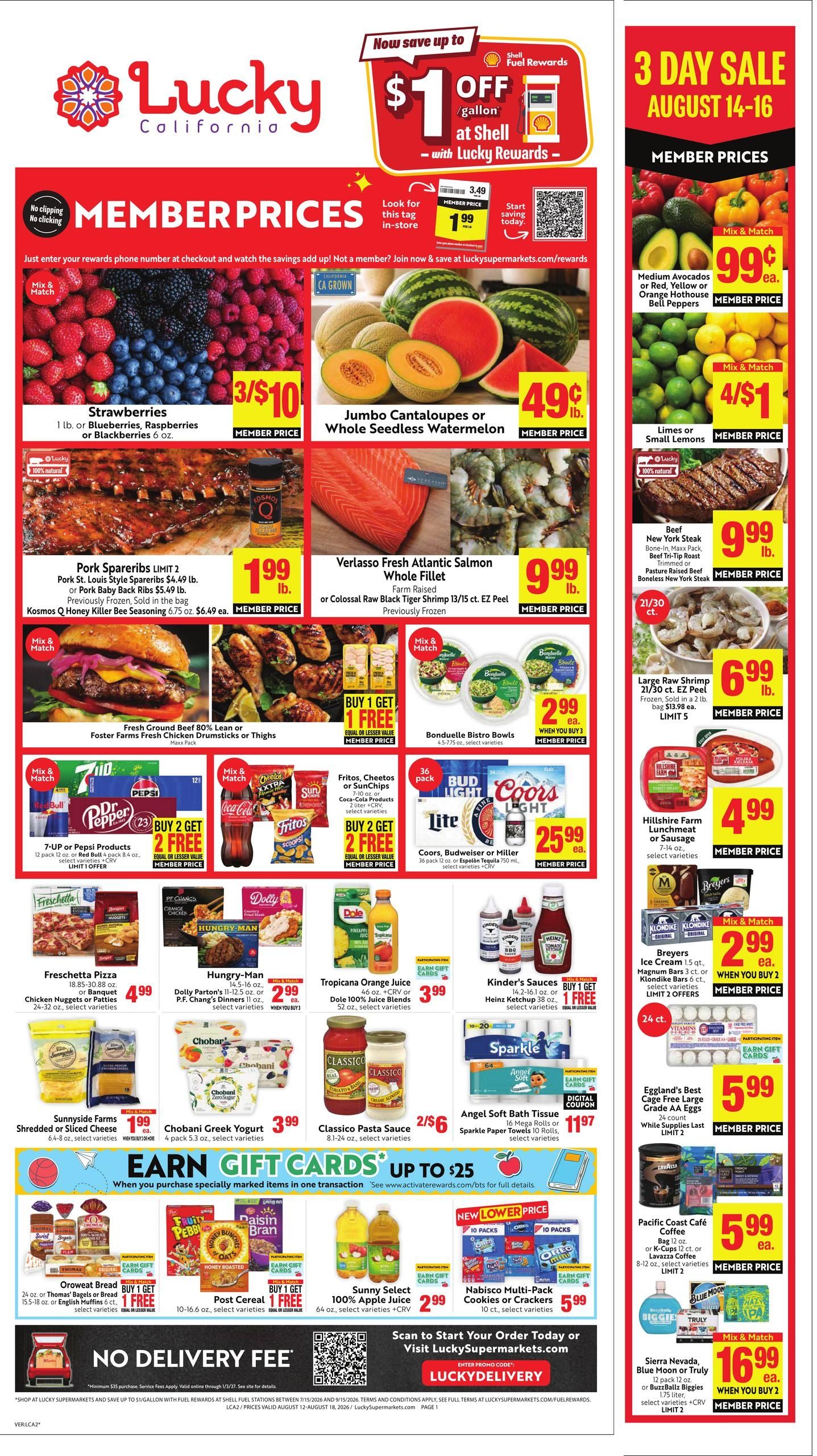 Lucky Supermarkets (CA) Weekly Ad August 12 - 18, 2026