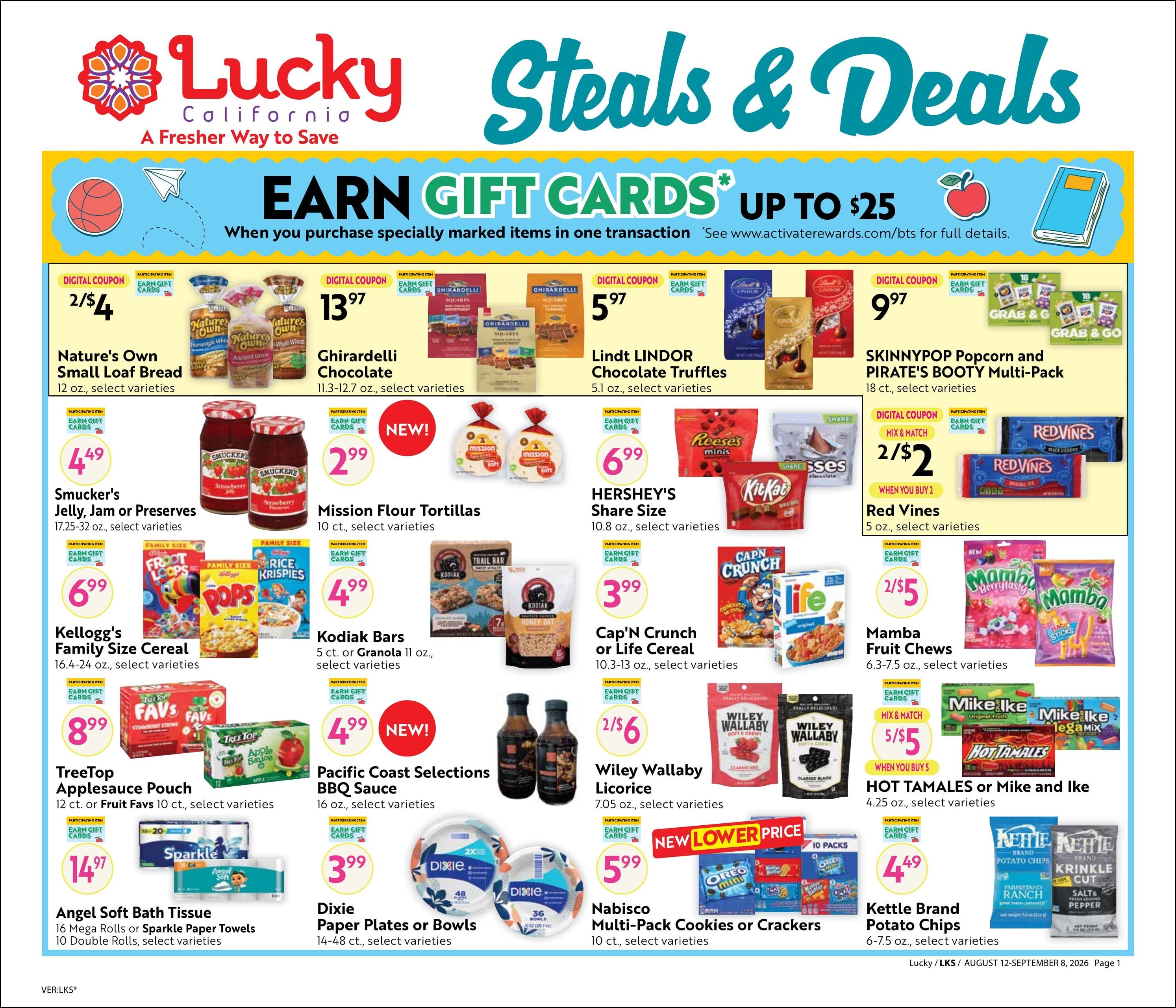 Lucky Supermarkets (Oakland–San Francisco Area, CA) Online Savings Guide Weekly Ad August 12 - September 8, 2026