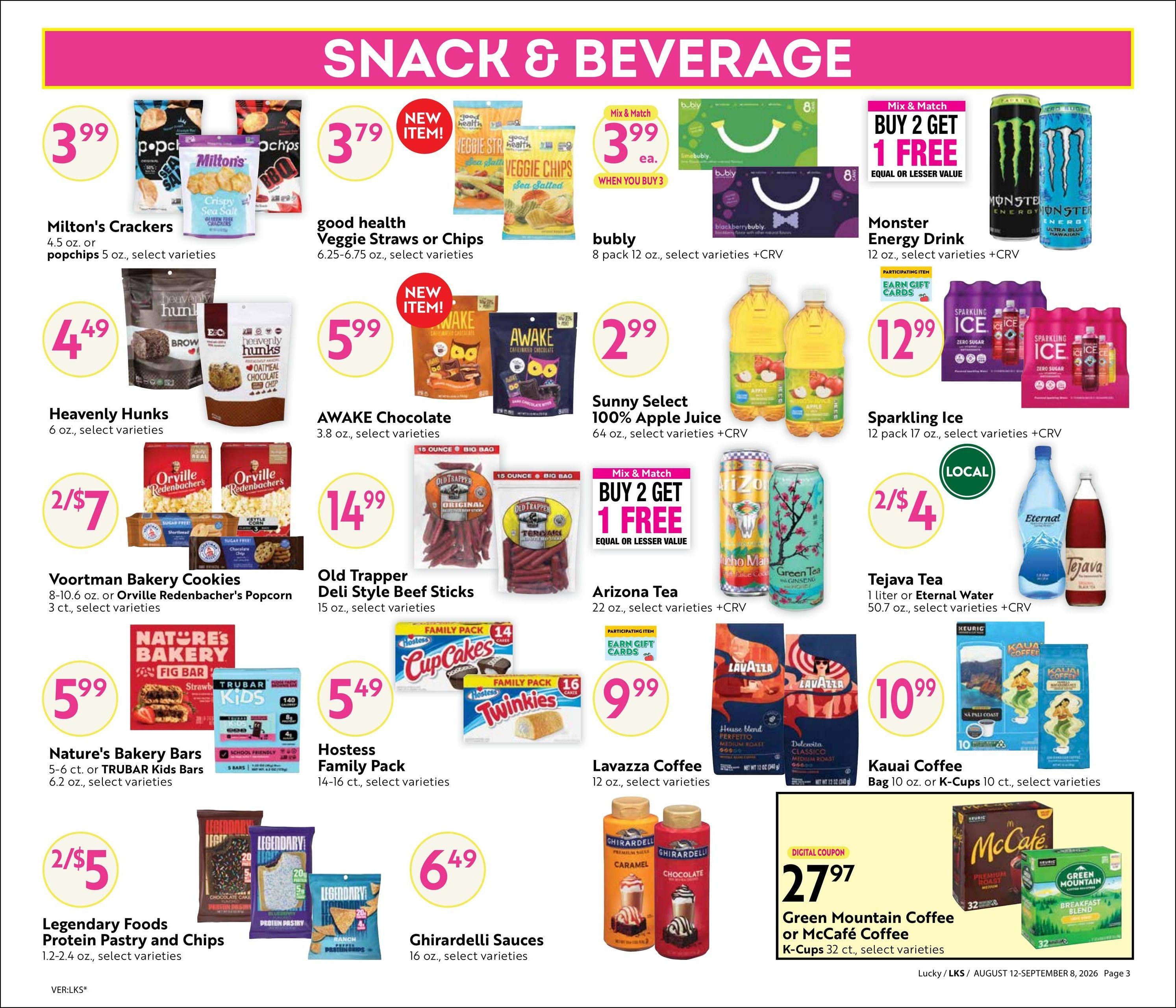 Lucky Supermarkets (Oakland–San Francisco Area, CA) Online Savings Guide Weekly Ad August 12 - September 8, 2026