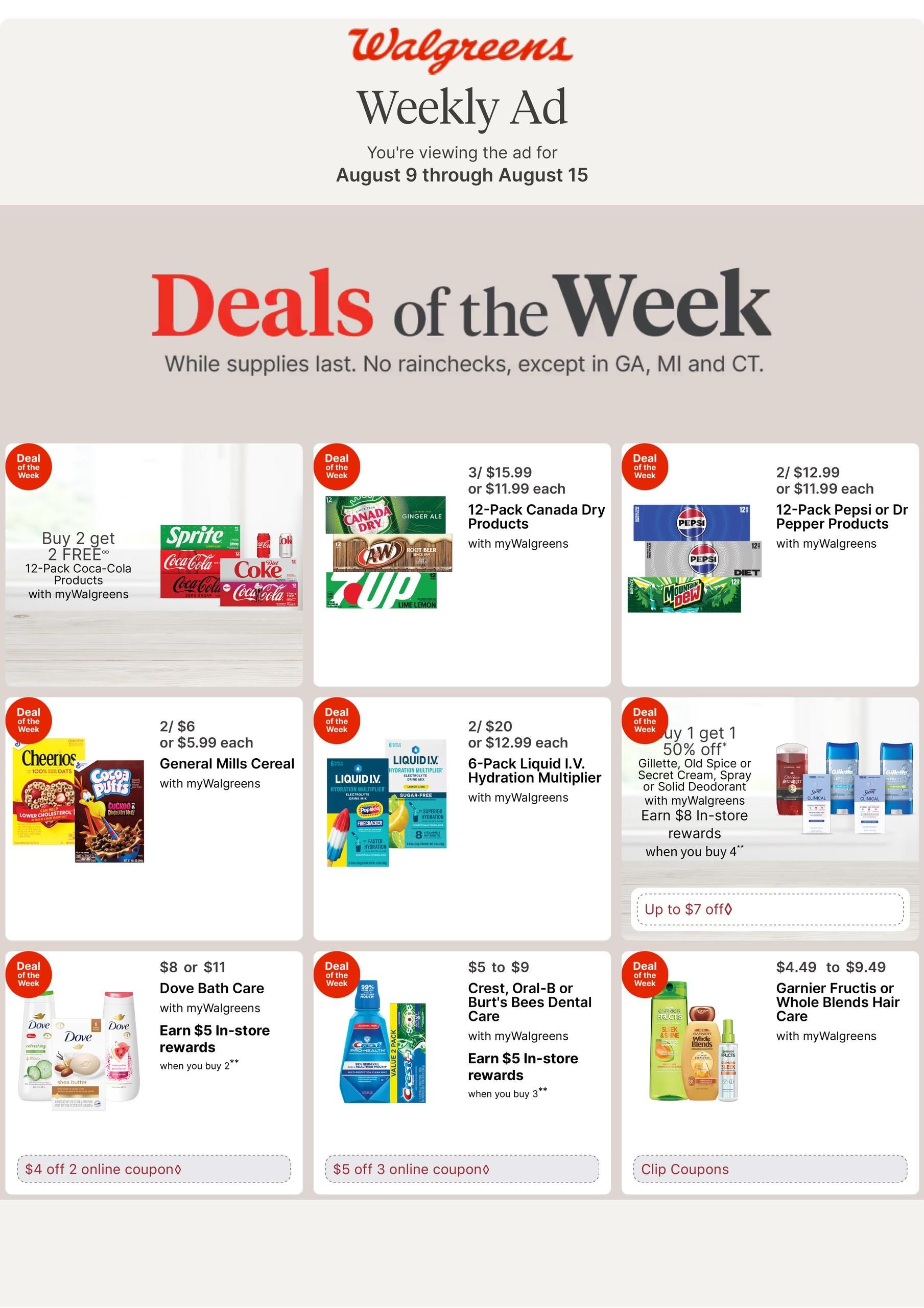 Walgreens (Gwinner Area, ND) Weekly Ad August 9 - 15, 2026
