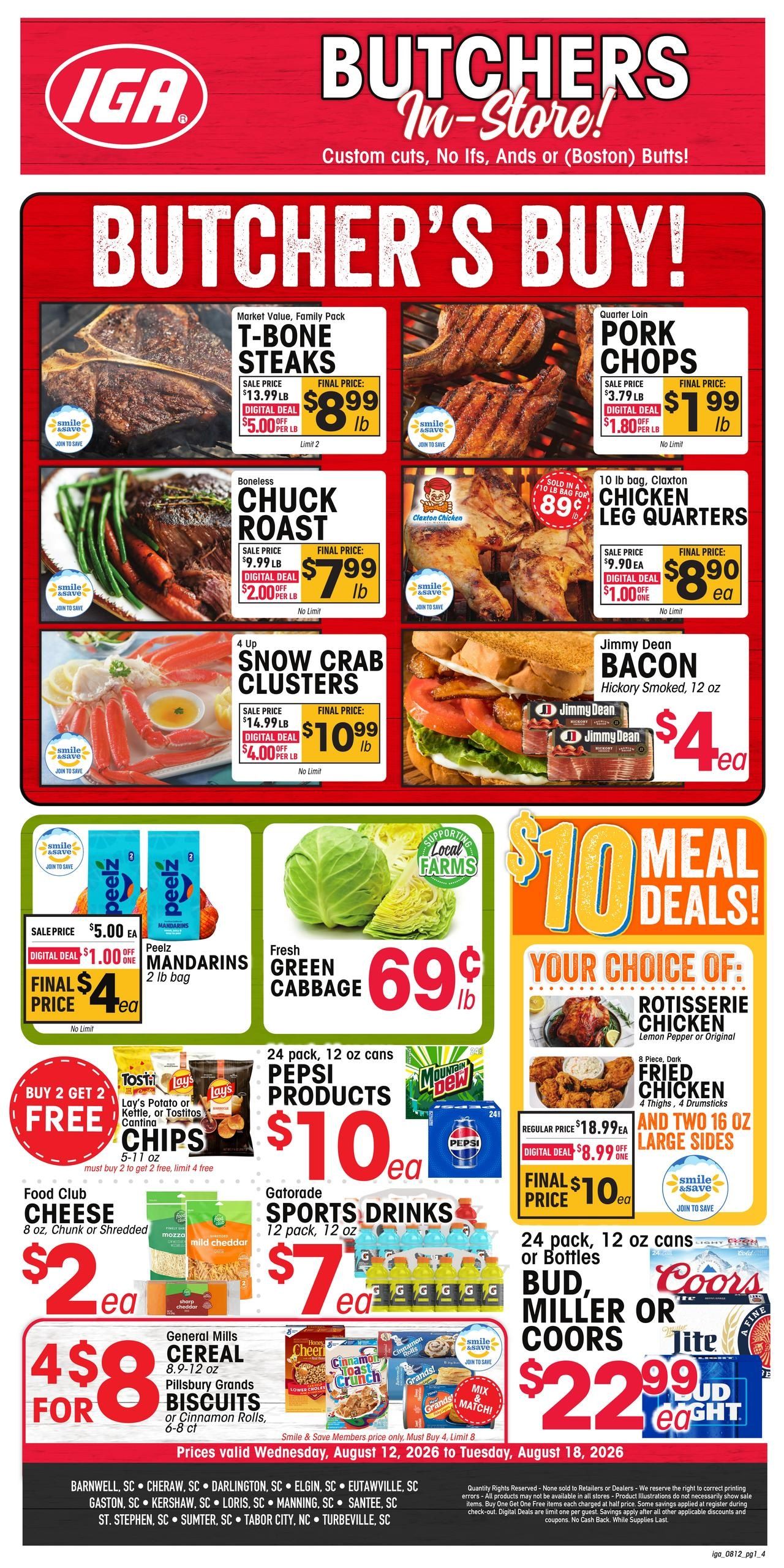 IGA Southeast (SC) Weekly Ad August 12 - 18, 2026
