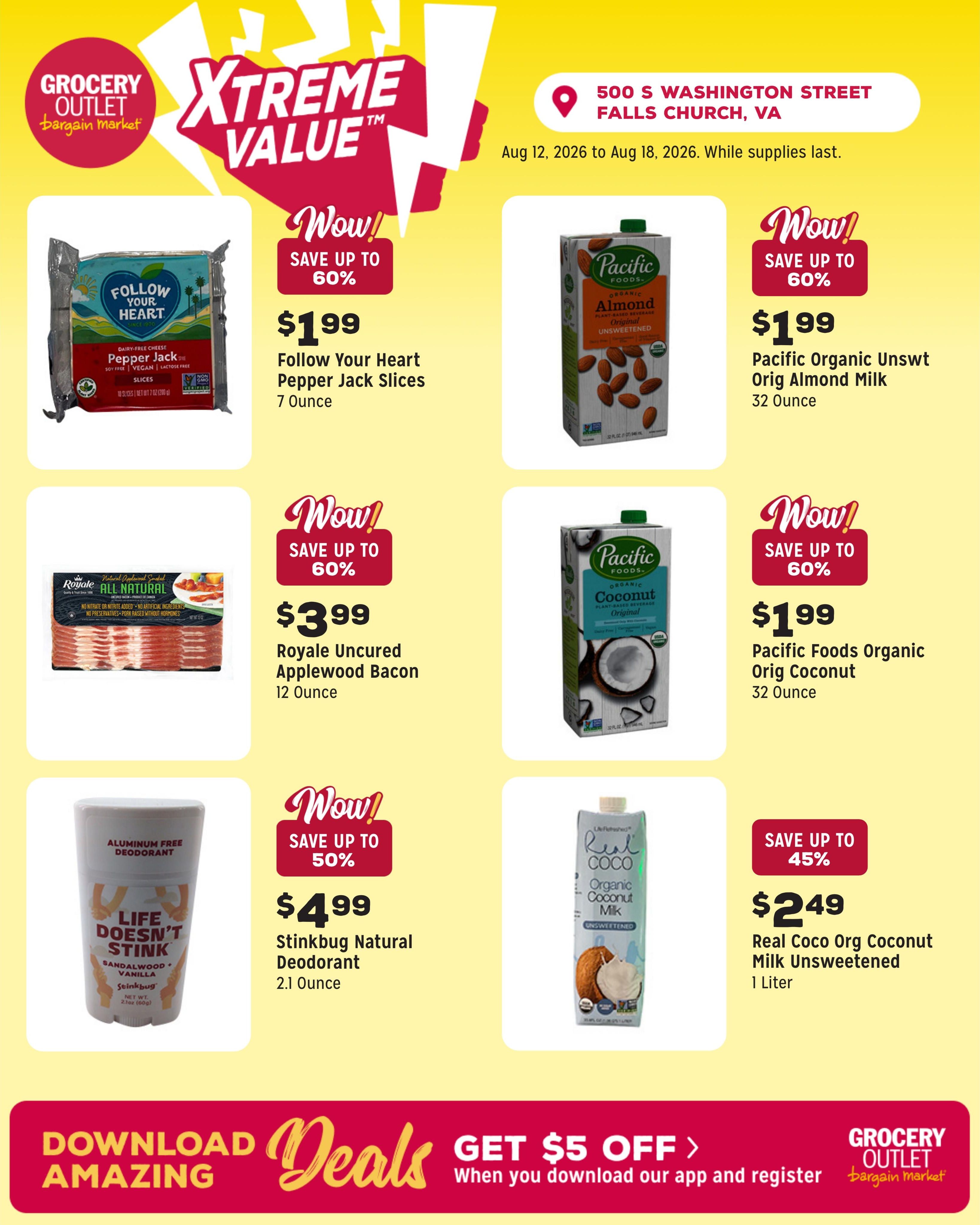 Grocery Outlet (Alexandria–Washington Area, DC–VA) Weekly Ad August 12 - 18, 2026