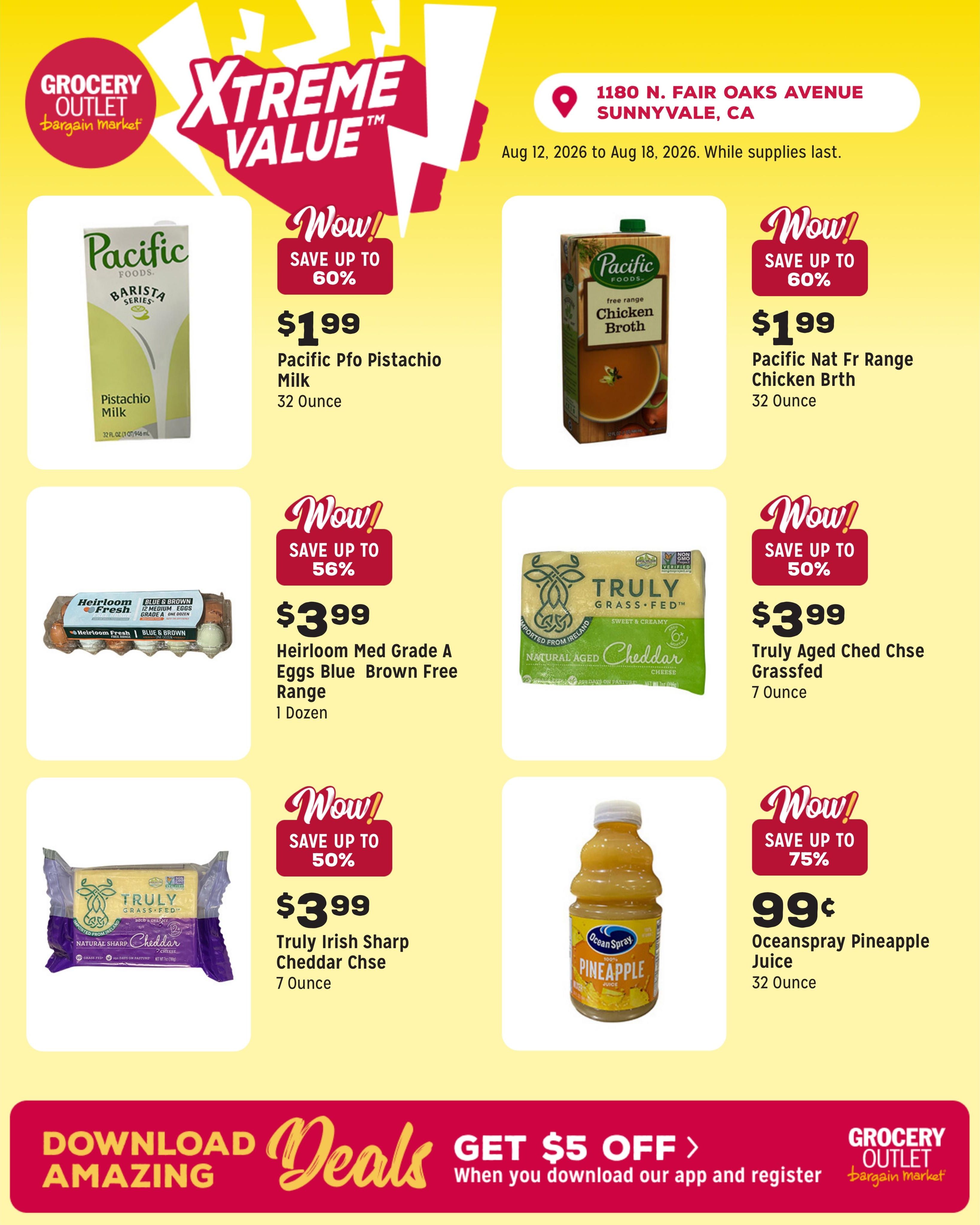 Grocery Outlet (Sunnyvale–Mountain View Area, CA) Weekly Ad August 12 - 18, 2026