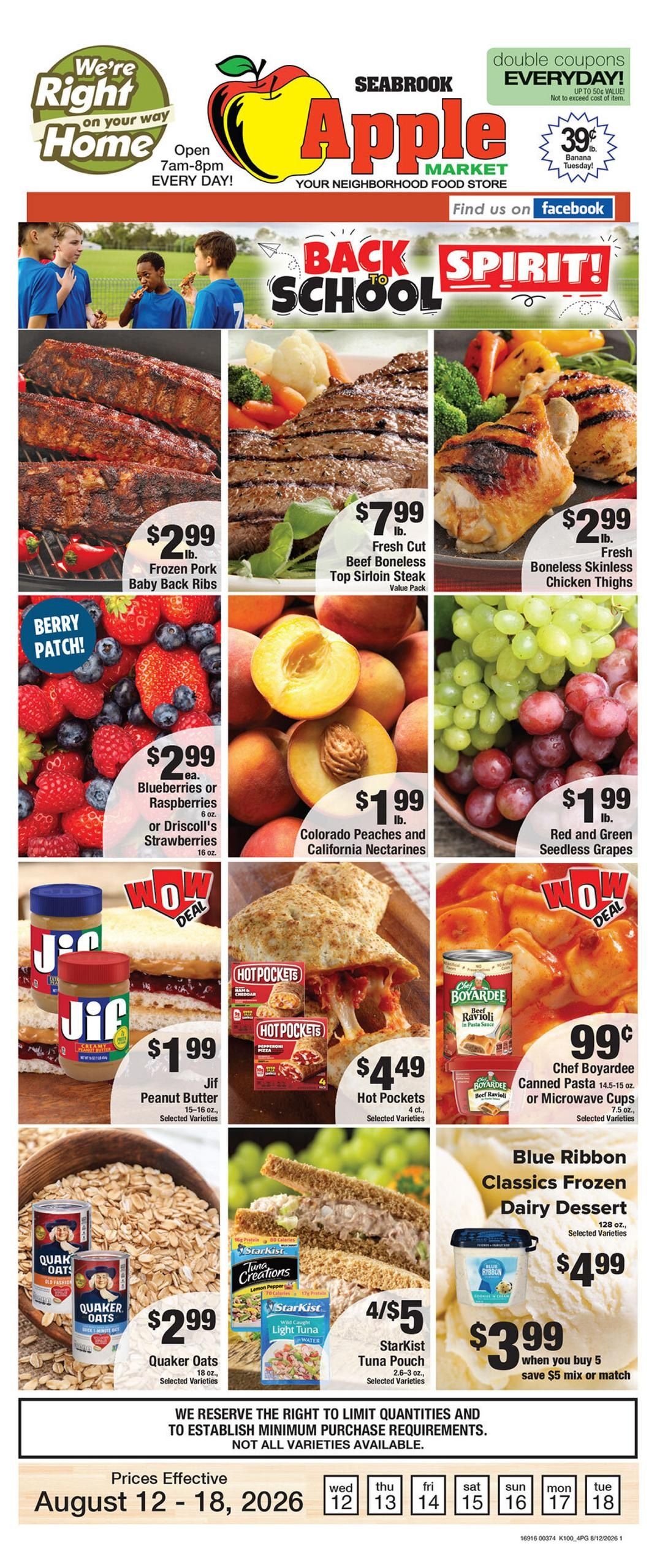 Seabrook Apple Market Weekly Ad August 12 - 18, 2026