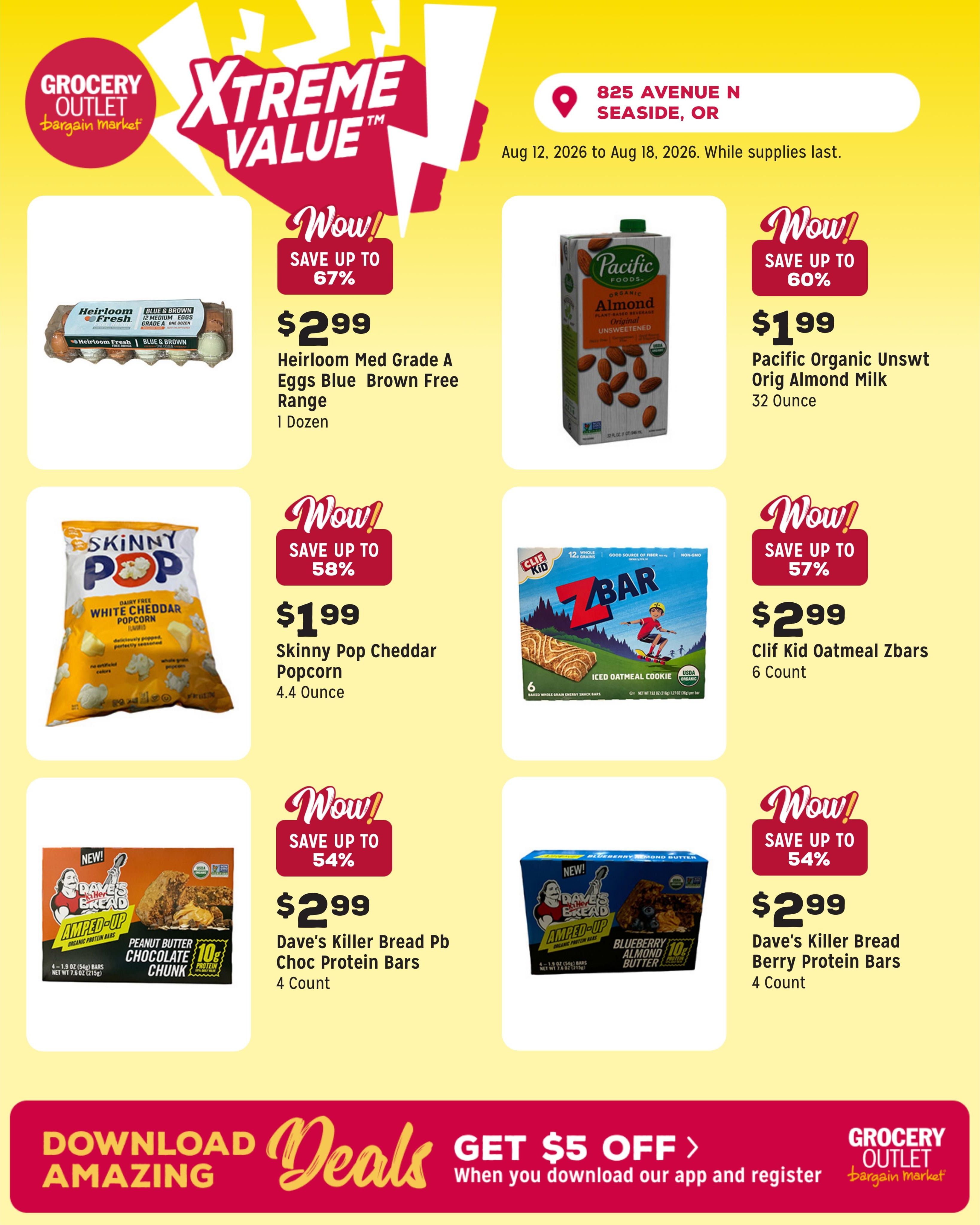 Grocery Outlet (Astoria–Naselle Area, OR–WA) Weekly Ad August 12 - 18, 2026