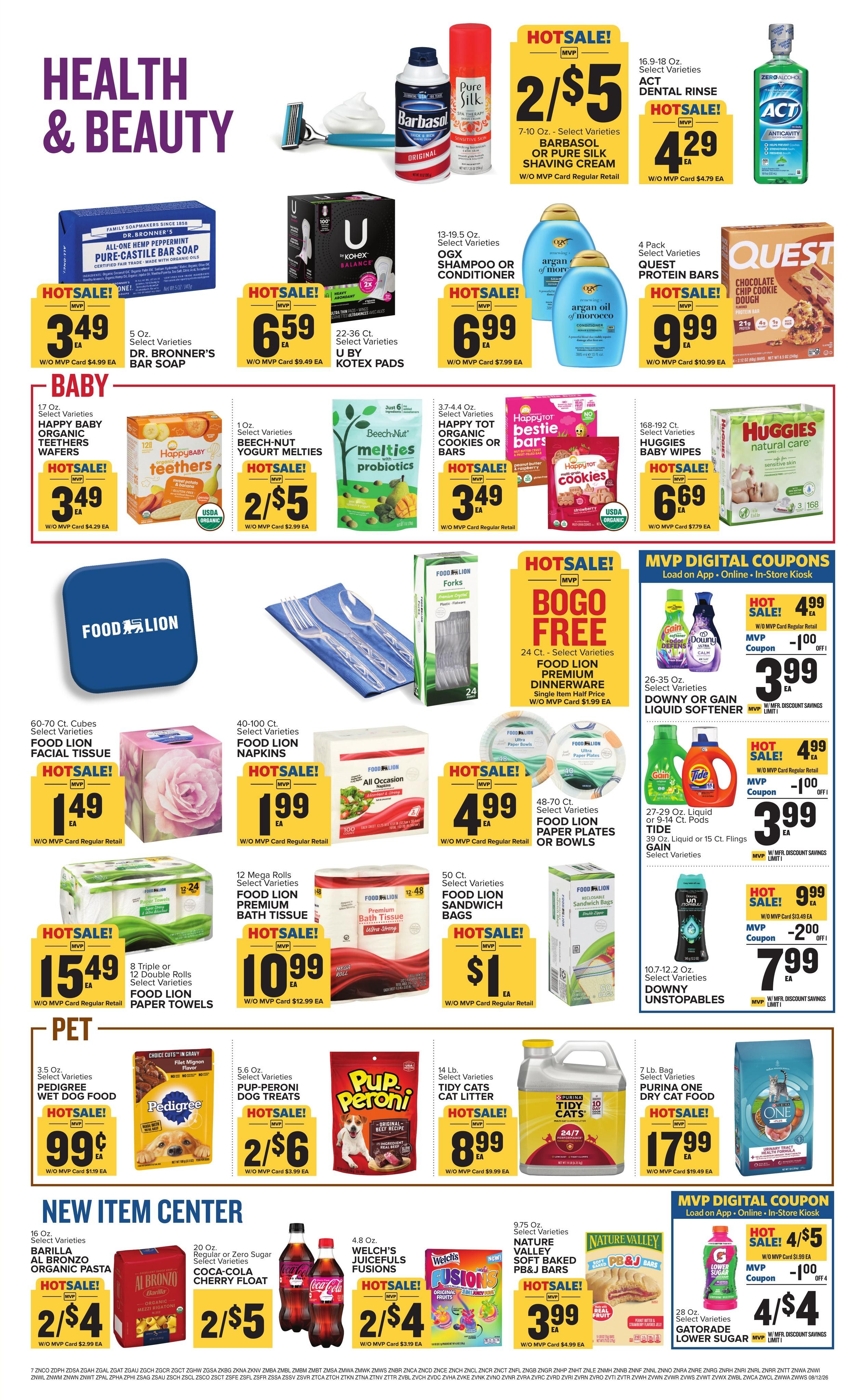 Food Lion (Bennettsville Area, SC) Weekly Ad August 12 - 18, 2026