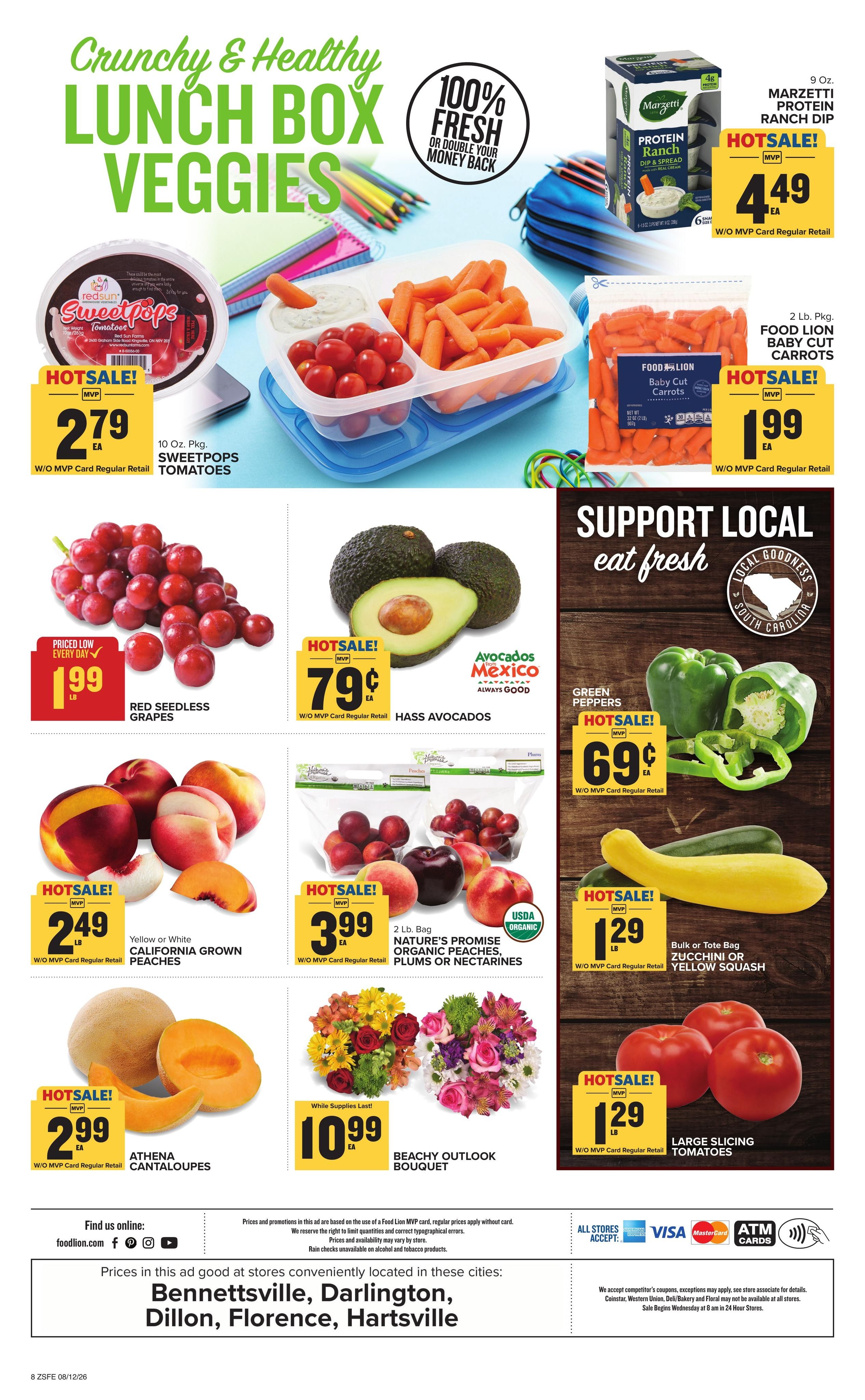 Food Lion (Bennettsville Area, SC) Weekly Ad August 12 - 18, 2026