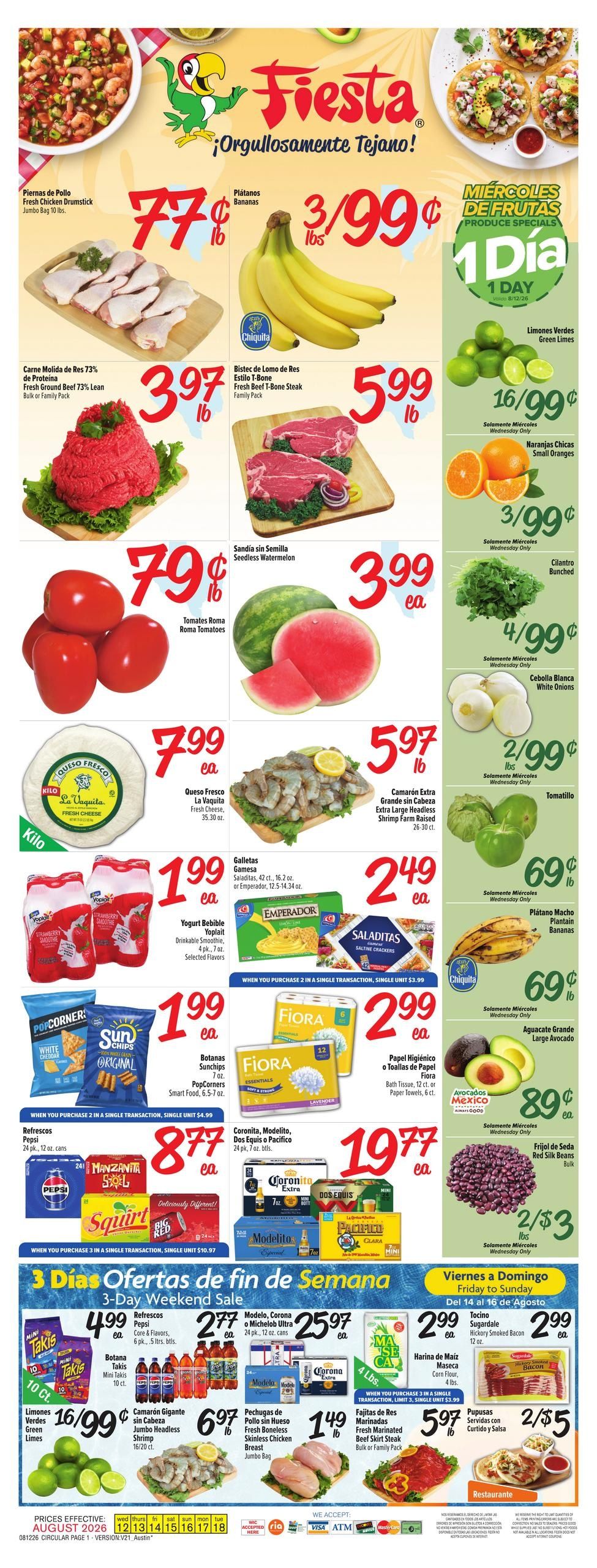 Fiesta Mart (Austin–Mc Neil Area, TX) Weekly Ad August 12 - 18, 2026