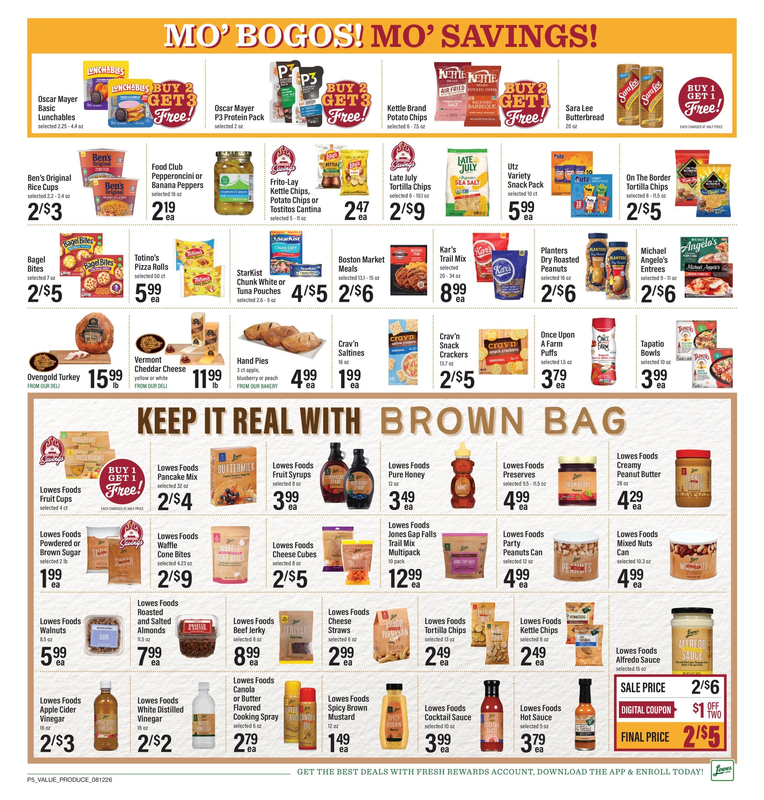 Lowes Foods (Charlotte–Fort Mill Area, NC–SC) Weekly Ad August 12 - 18, 2026