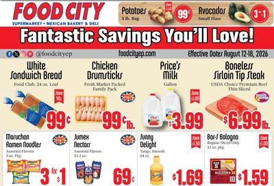 Food City Supermarkets (El Paso Area, TX) Weekly Ad August 12 - 18, 2026
