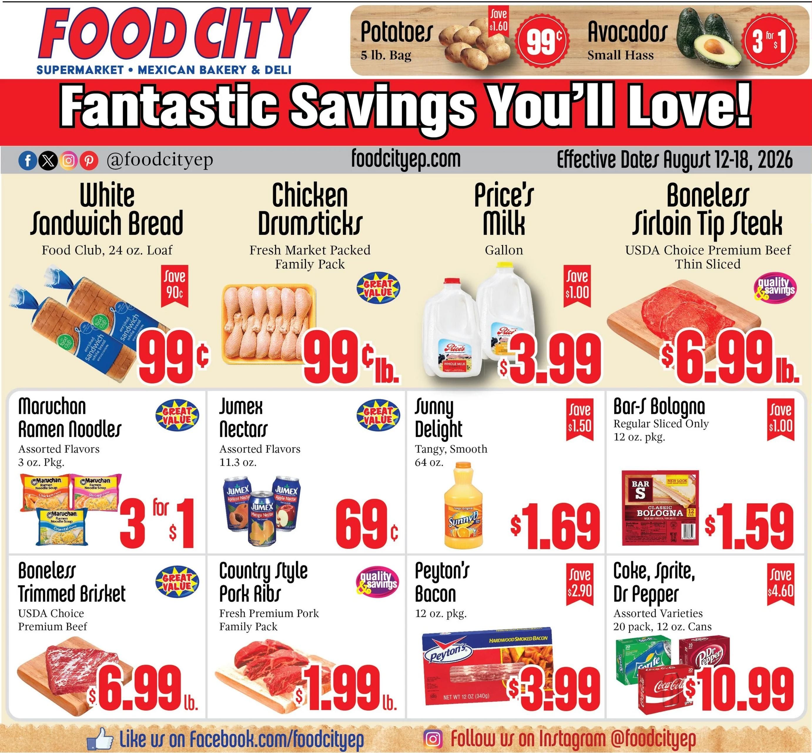 Food City Supermarkets (El Paso Area, TX) Weekly Ad August 12 - 18, 2026