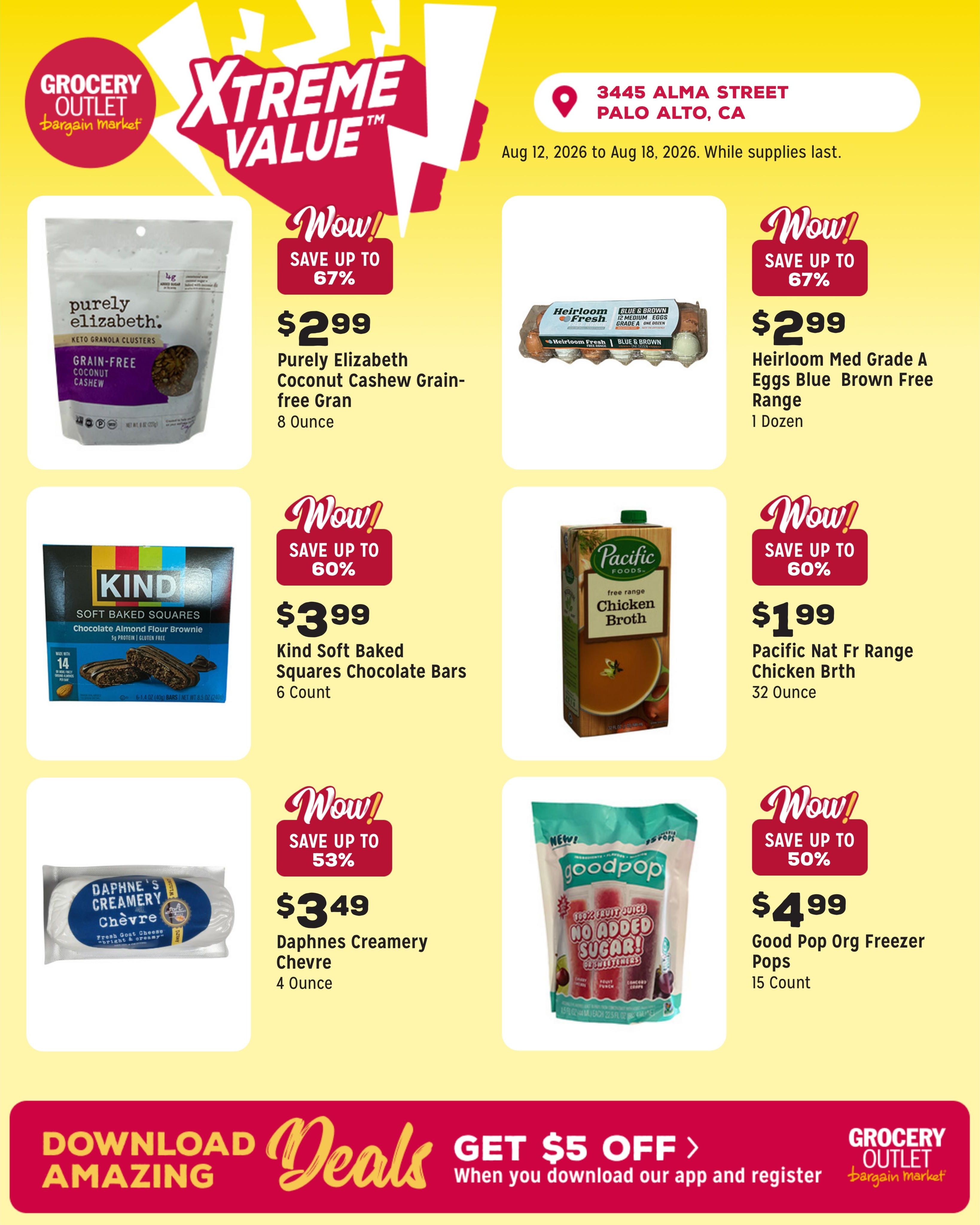 Grocery Outlet (Palo Alto Area, CA) Weekly Ad August 12 - 18, 2026