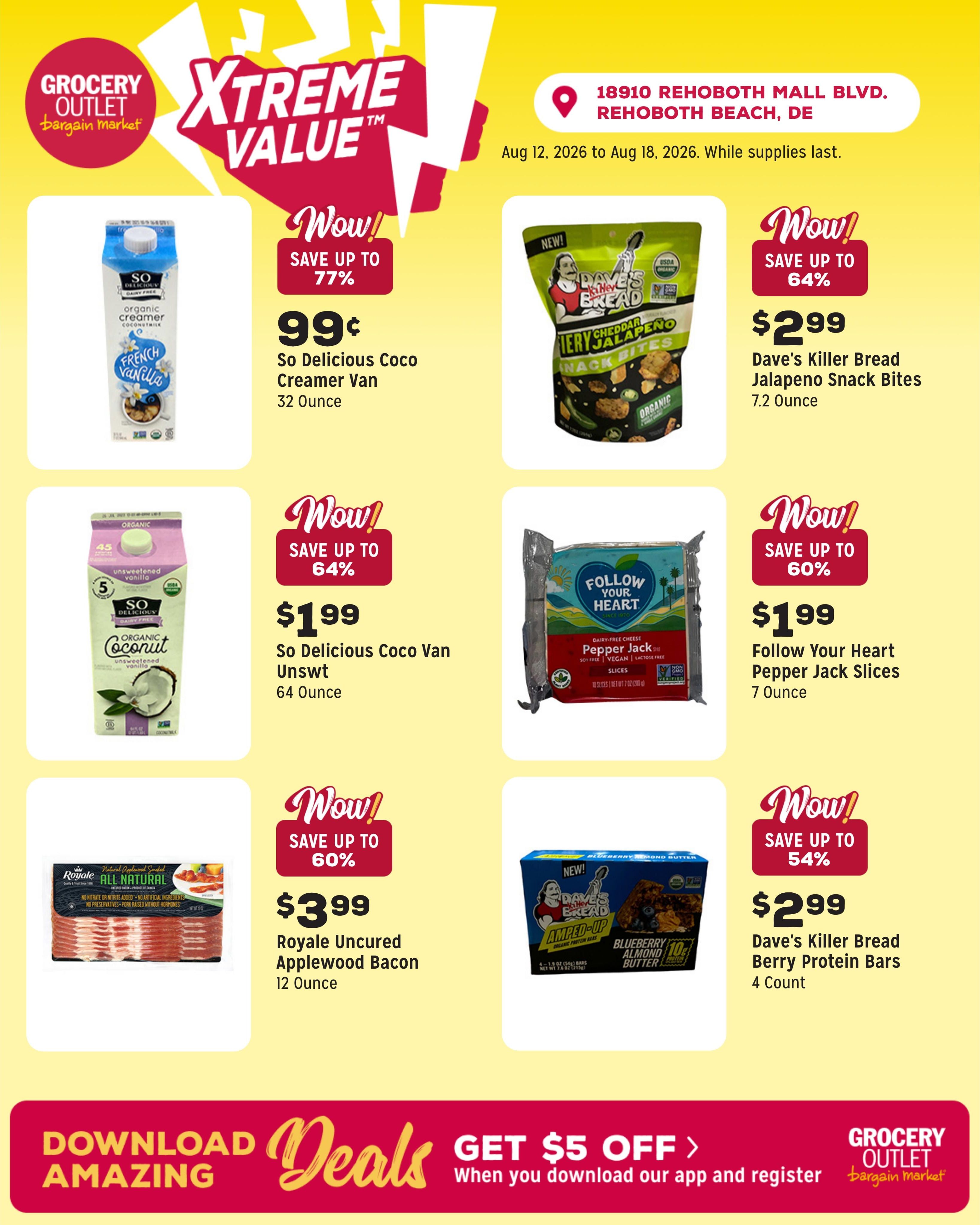 Grocery Outlet (Dover–Woodside Area, DE) Weekly Ad August 12 - 18, 2026