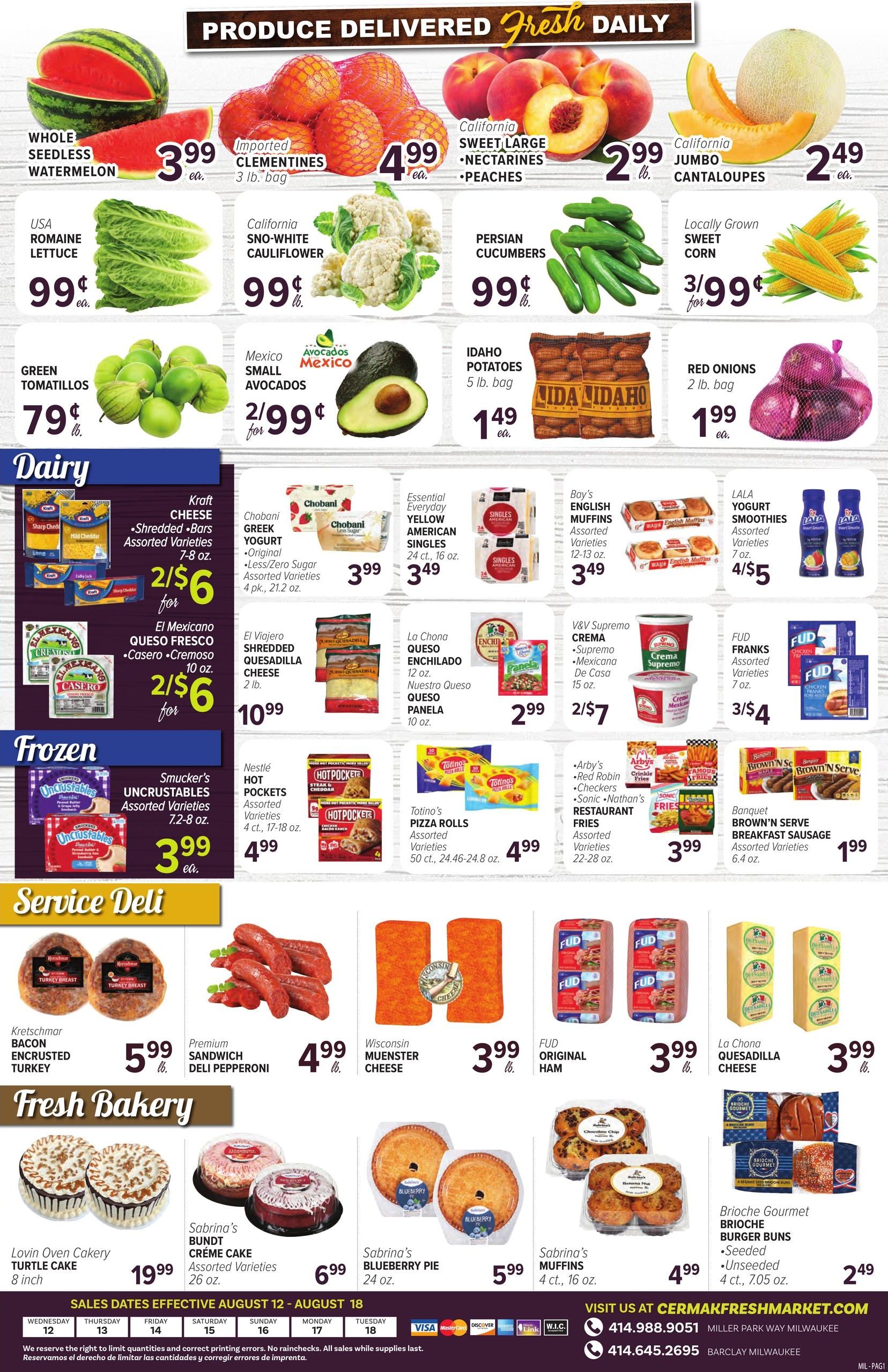 Cermak Fresh Market (Milwaukee–Hales Corners Area, WI) Weekly Ad August 12 - 18, 2026