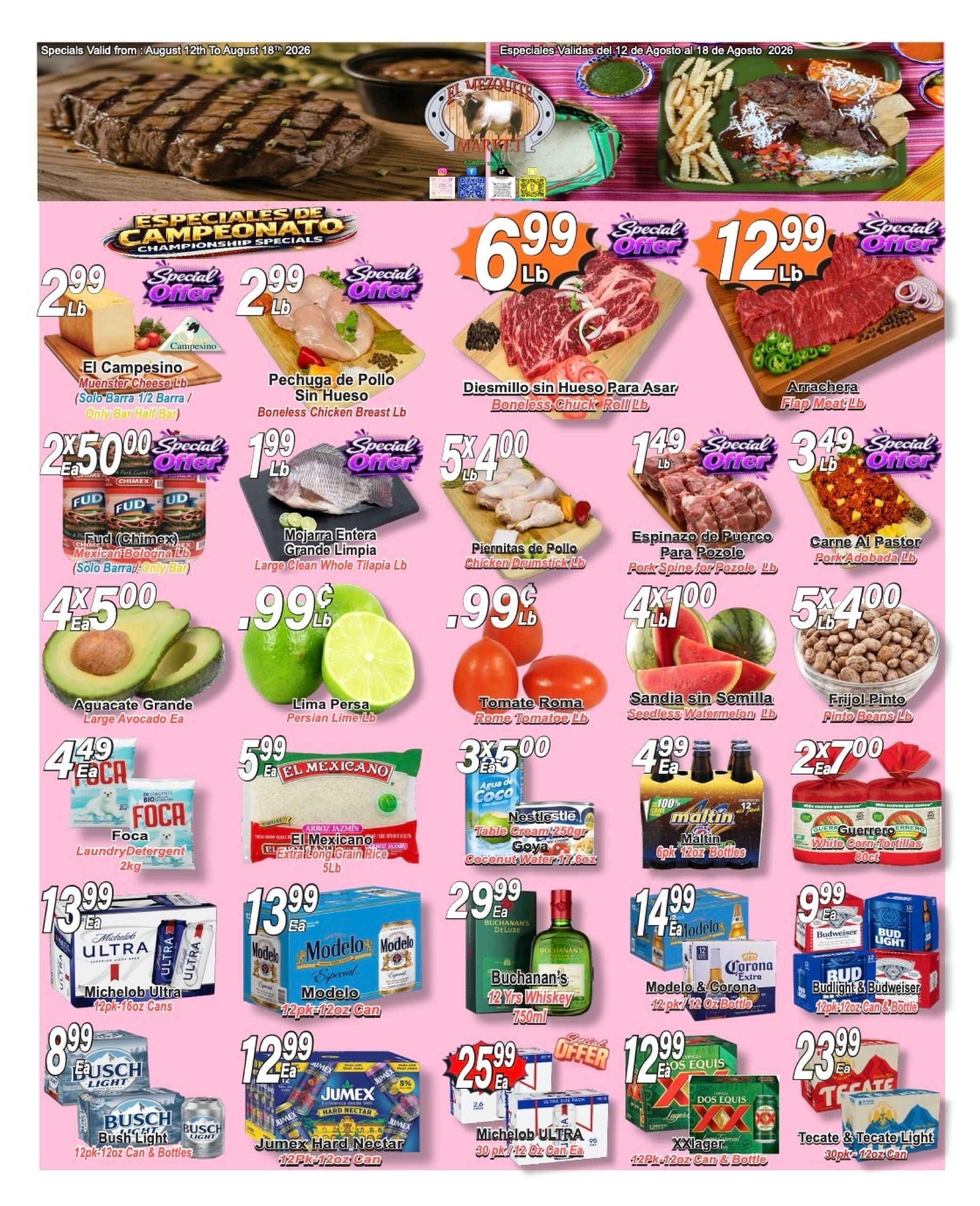 El Mezquite Market (Albuquerque–Rio Rancho Area, NM) Weekly Ad August 12 - 18, 2026