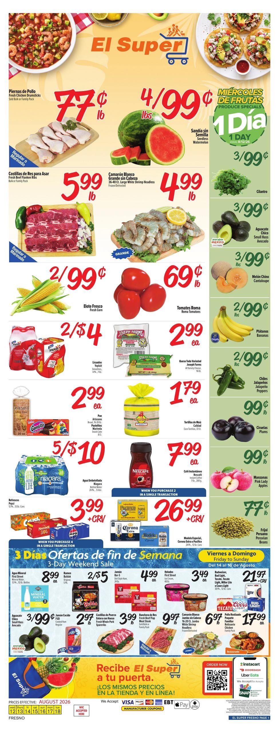 El Super (Fresno–Clovis Area, CA) Weekly Ad August 12 - 18, 2026