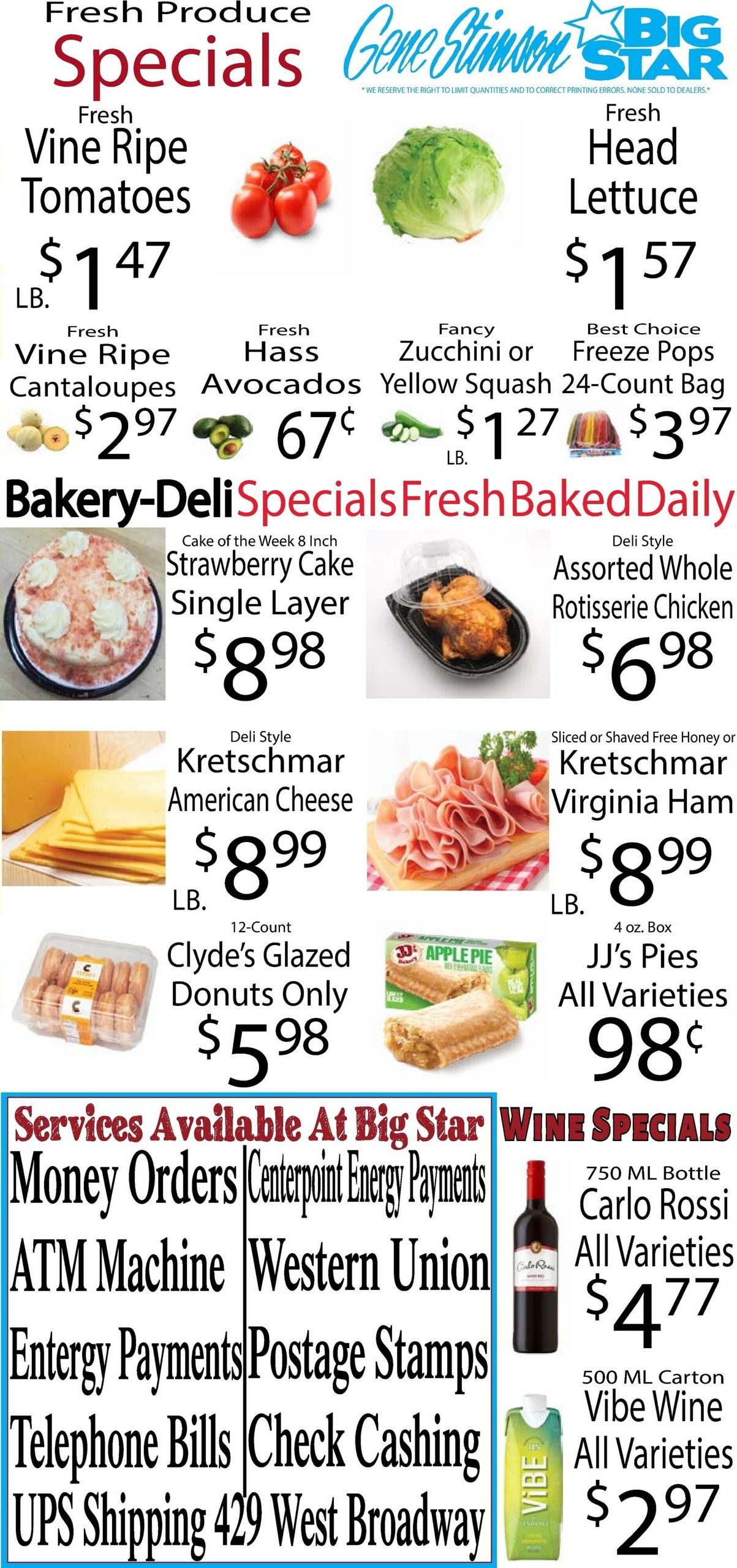 Gene Stimson Big Star Weekly Ad August 12 - 18, 2026