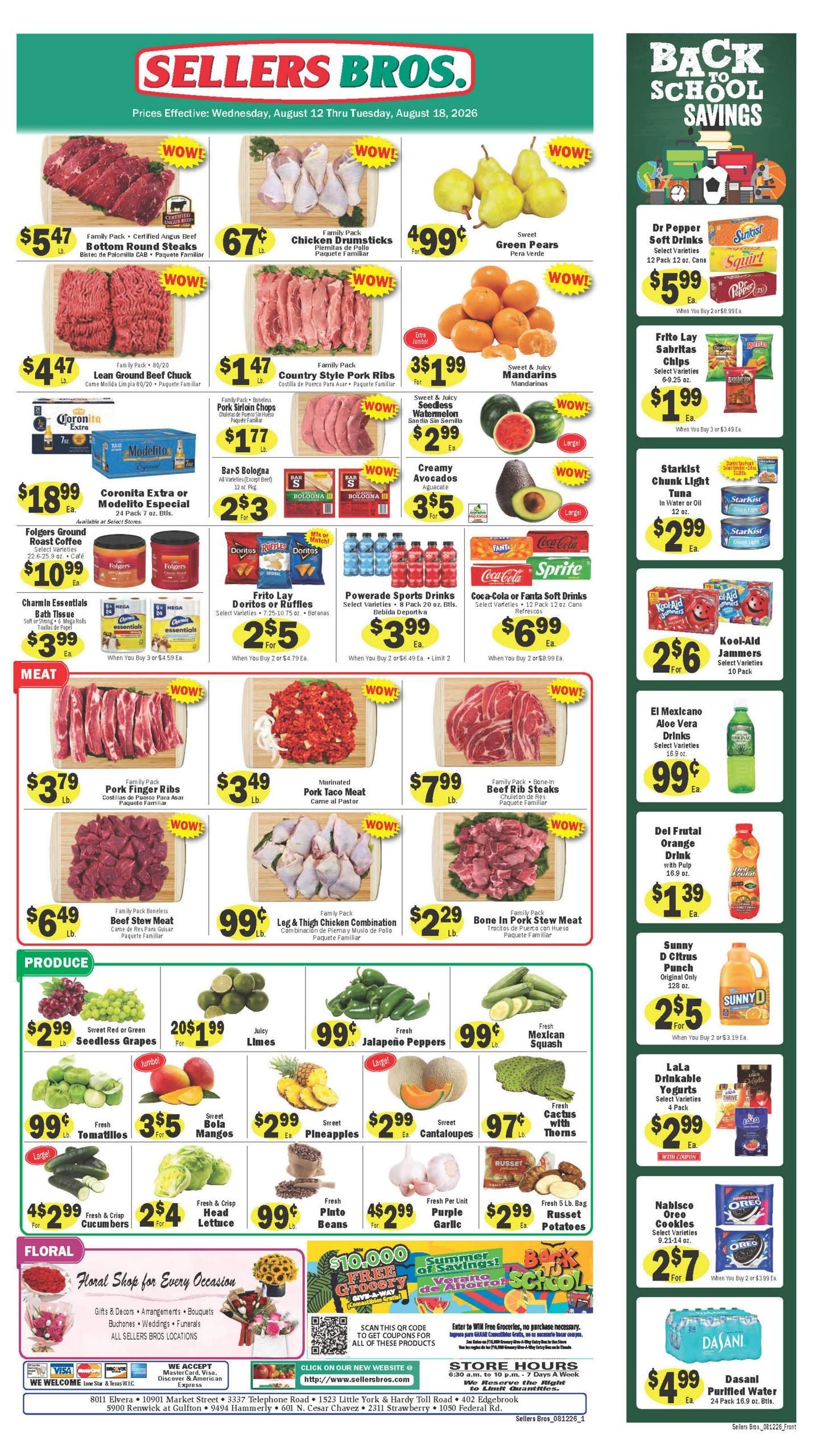 Sellers Bros. Weekly Ad August 12 - 18, 2026