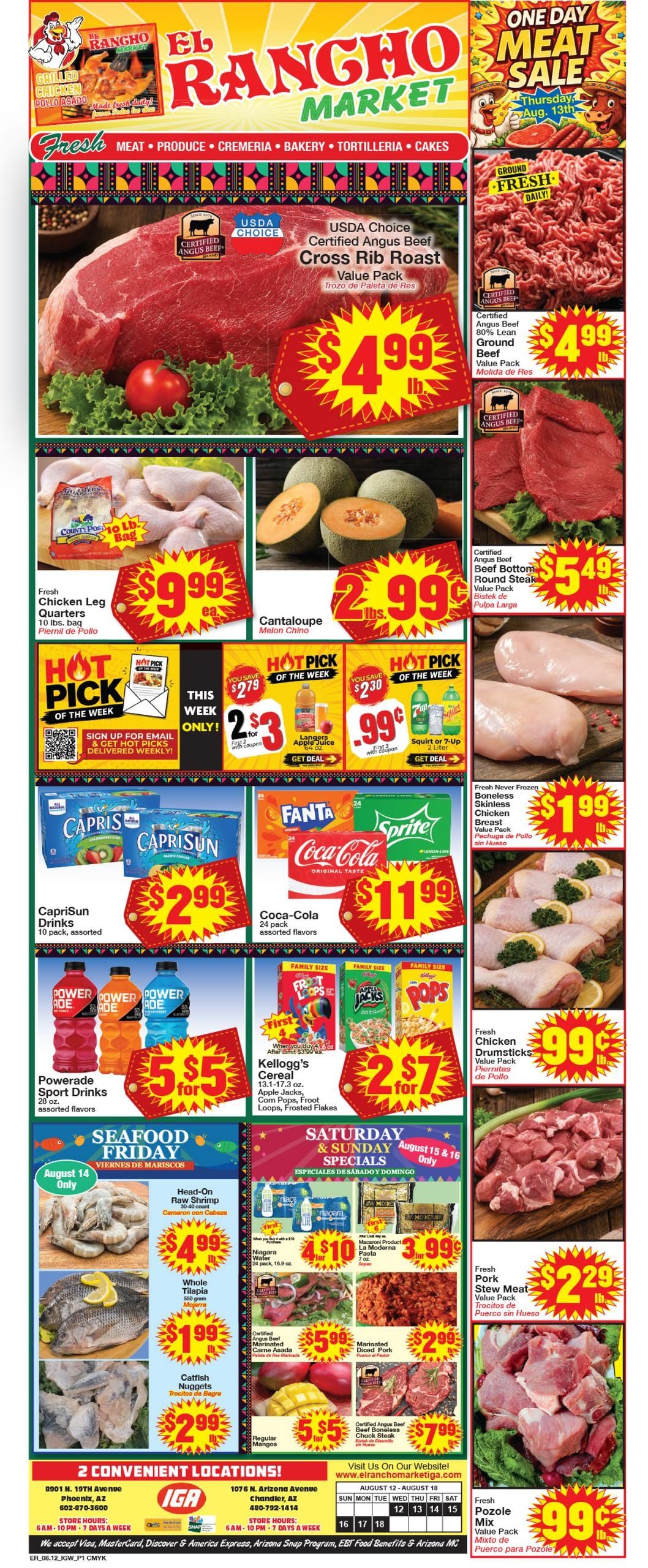 El Rancho Market (Phoenix–Tempe Area, AZ) Weekly Ad August 12 - 18, 2026