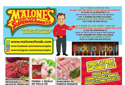 Malone's Cost Plus Weekly Ad August 12 - 18, 2026