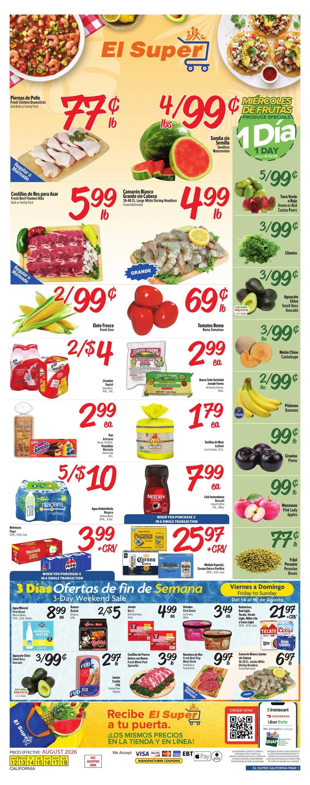 El Super (Alhambra Area, CA) Weekly Ad August 12 - 18, 2026