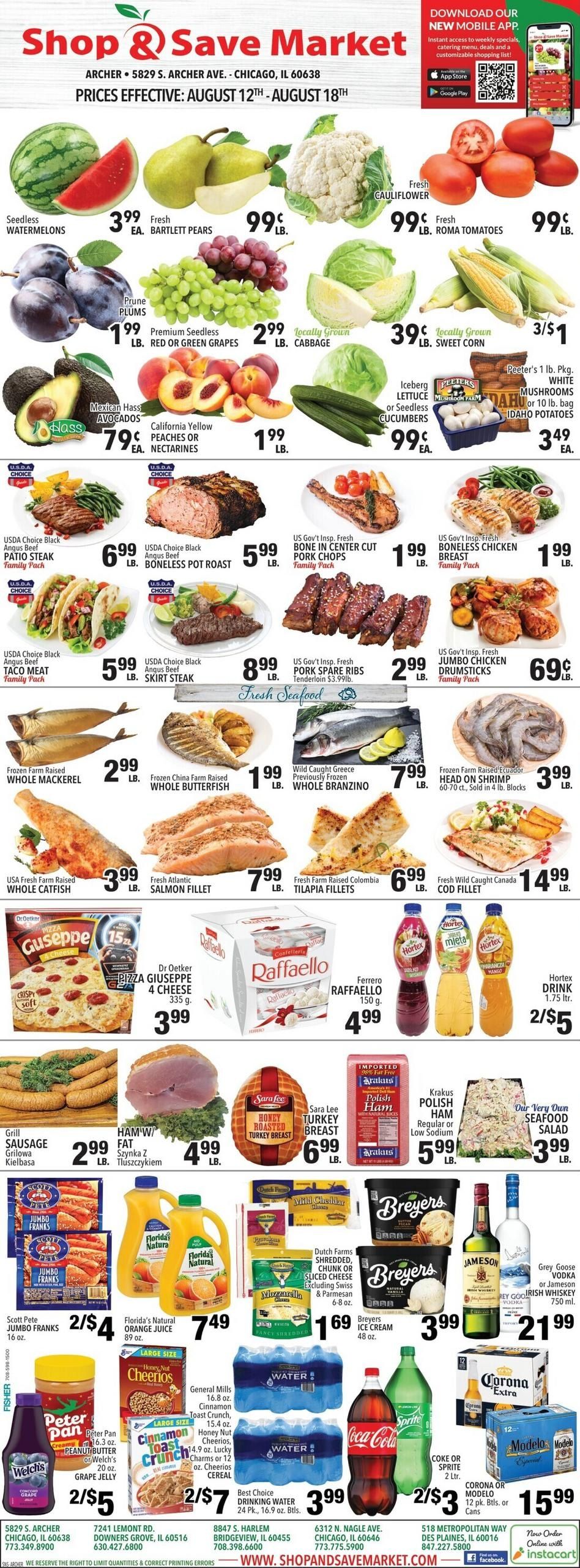 Shop And Save Market (Chicago–Lincolnwood Area, IL) Weekly Ad August 12 - 18, 2026