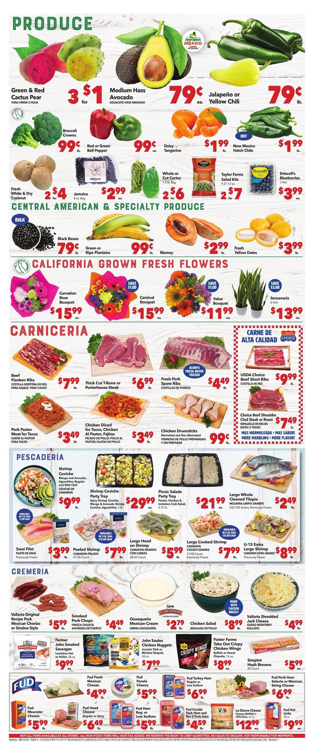 Vallarta Supermarkets (Lancaster Area, CA) Grocery Savings Weekly Ad August 12 - 18, 2026