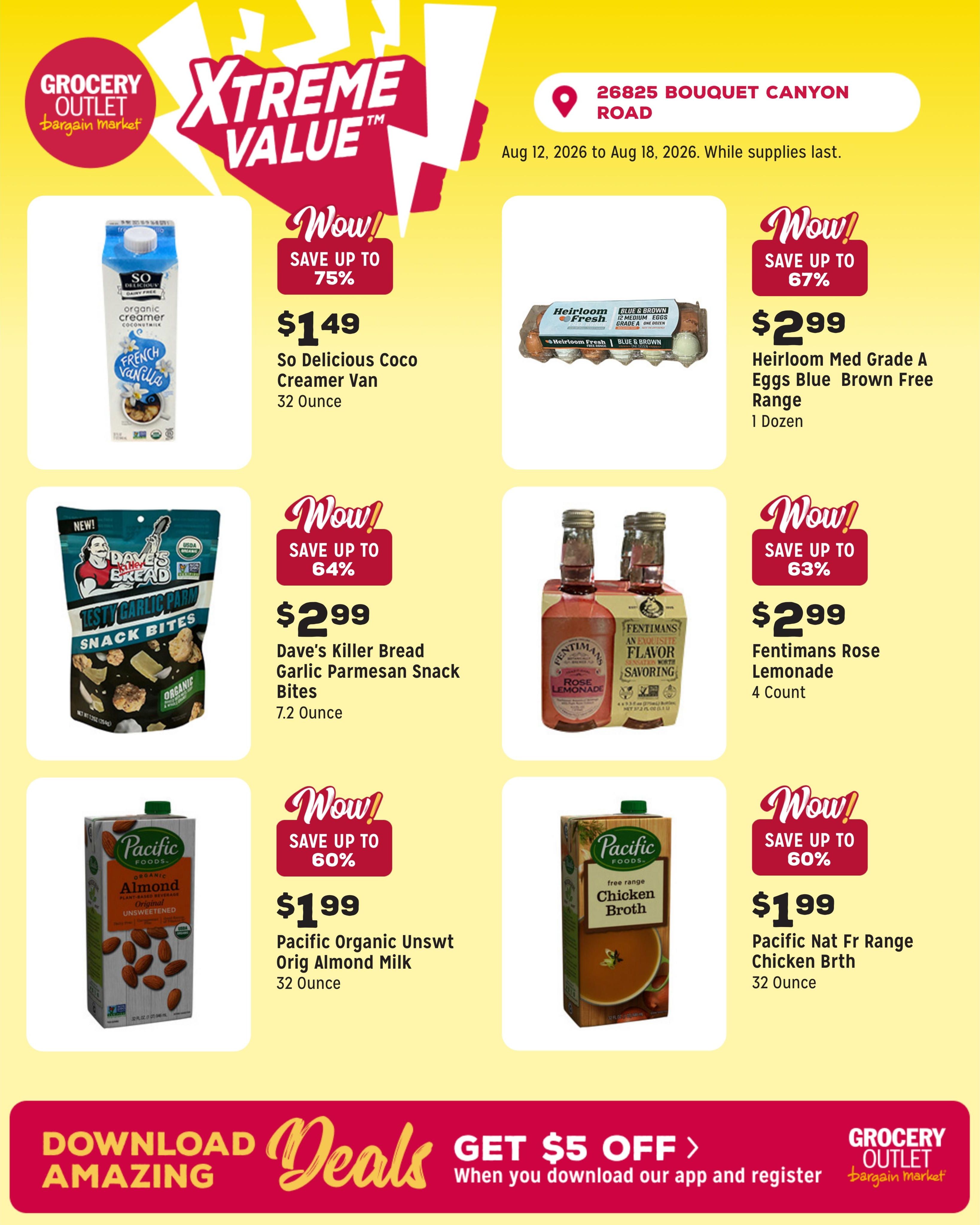 Grocery Outlet (Santa Clarita–Newhall Area, CA) Weekly Ad August 12 - 18, 2026