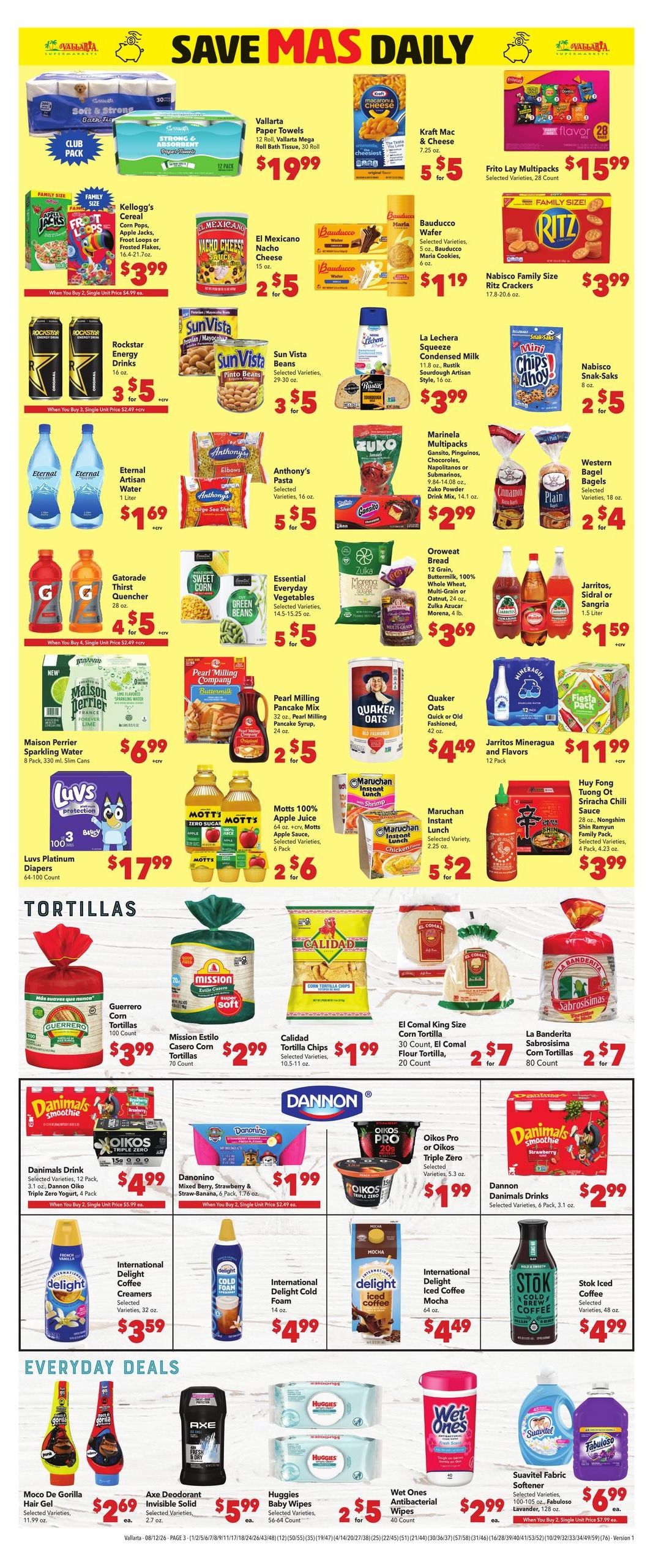 Vallarta Supermarkets (Downey Area, CA) Grocery Savings Weekly Ad August 12 - 18, 2026