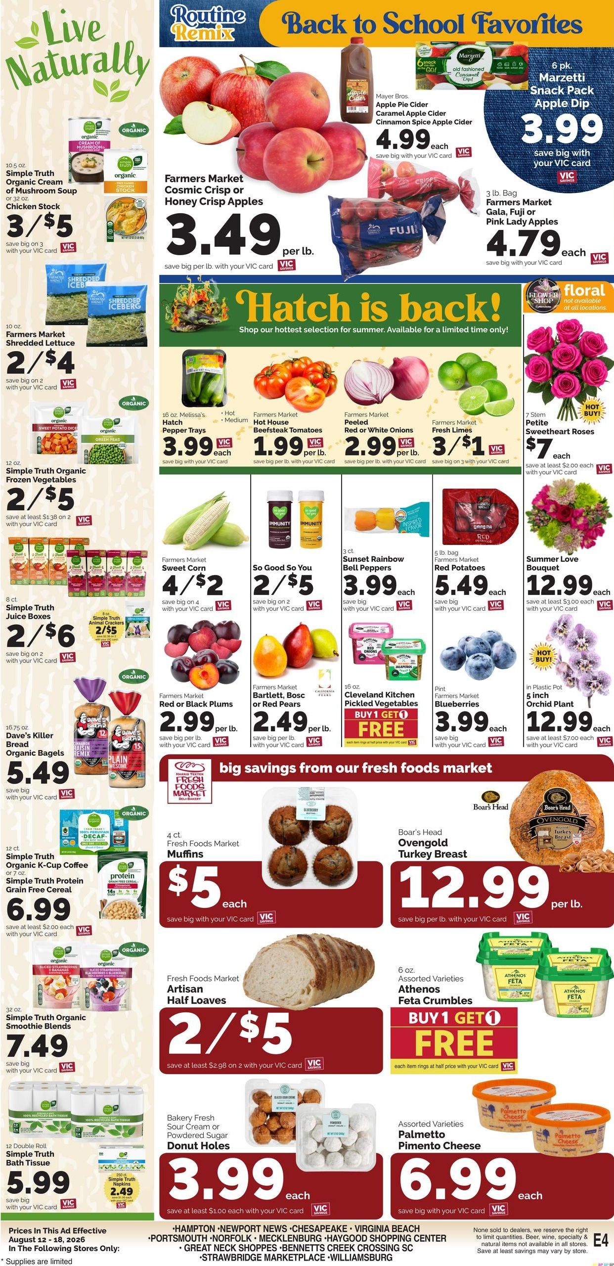 Harris Teeter (Virginia Beach–Chesapeake Area, VA) Weekly Ad August 12 - 18, 2026