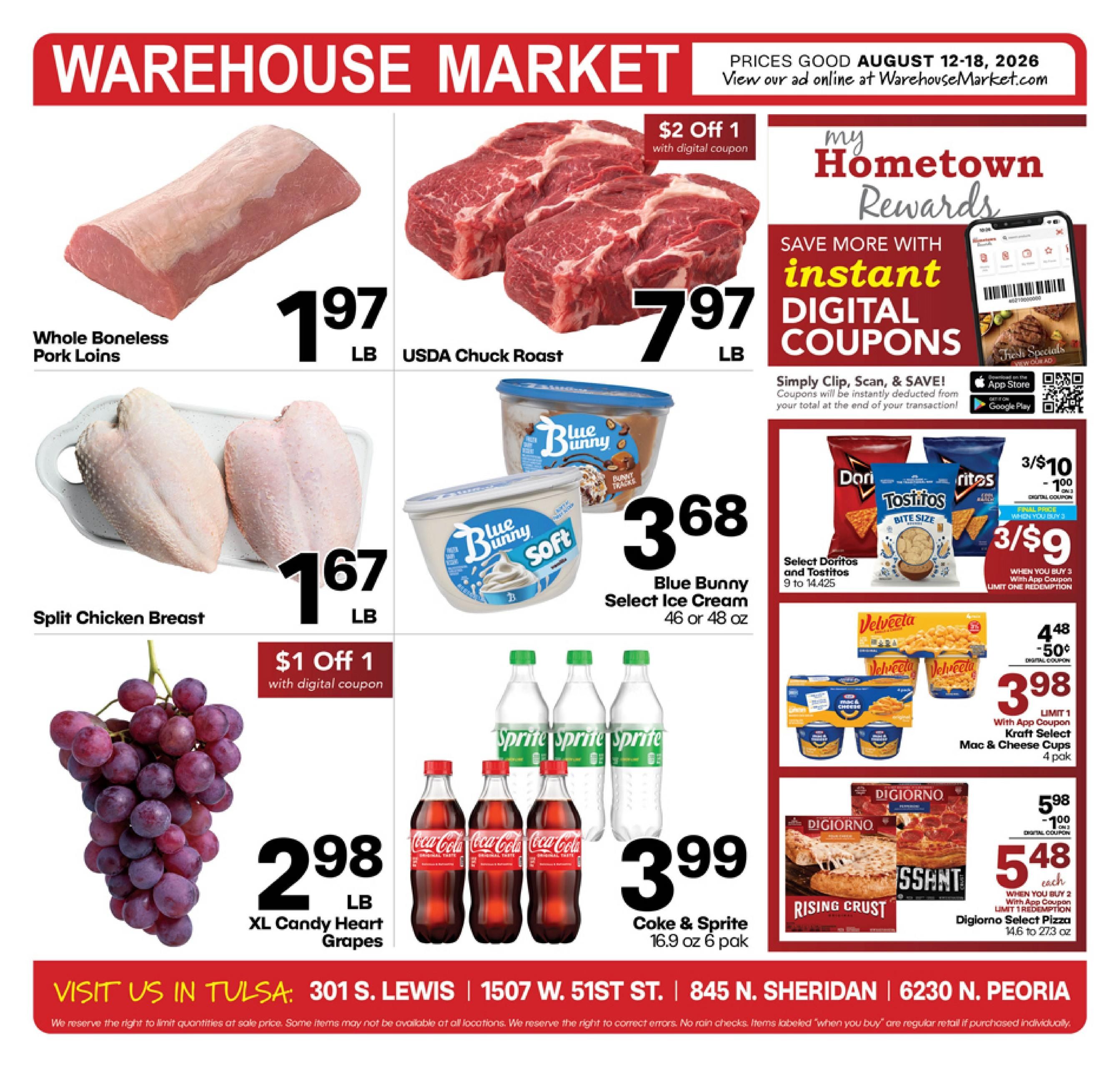 Warehouse Market (Tulsa–Broken Arrow Area, OK) Weekly Ad August 12 - 18, 2026