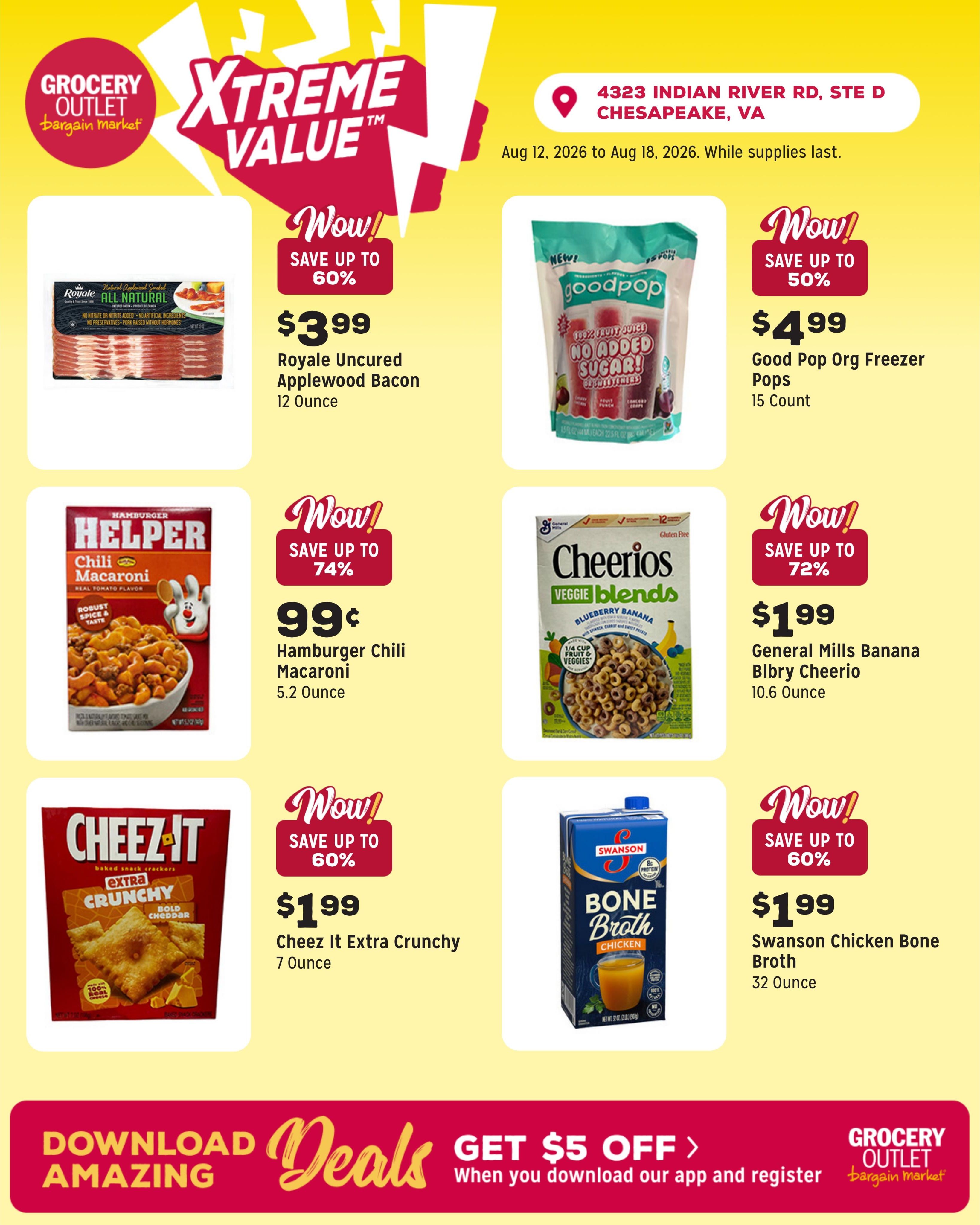 Grocery Outlet (Chesapeake–Norfolk Area, VA) Weekly Ad August 12 - 18, 2026
